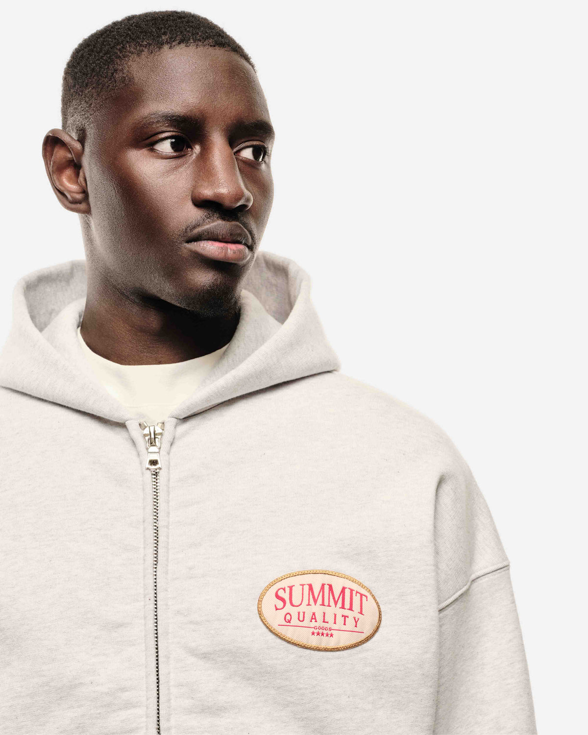 QUALITY GOODS ZIP HOODIE - MARL GREY from Summit Clothing UK