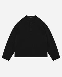 RIBBED HENLEY - BLACK from Summit Clothing UK