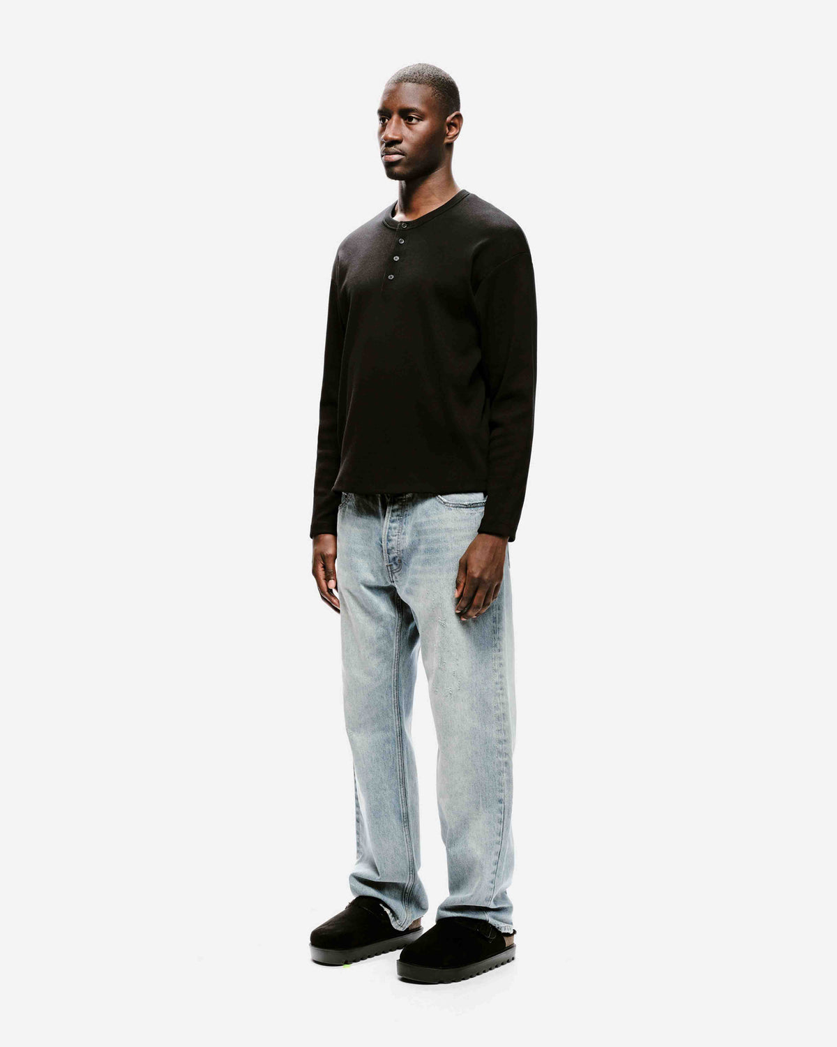 RIBBED HENLEY - BLACK from Summit Clothing UK