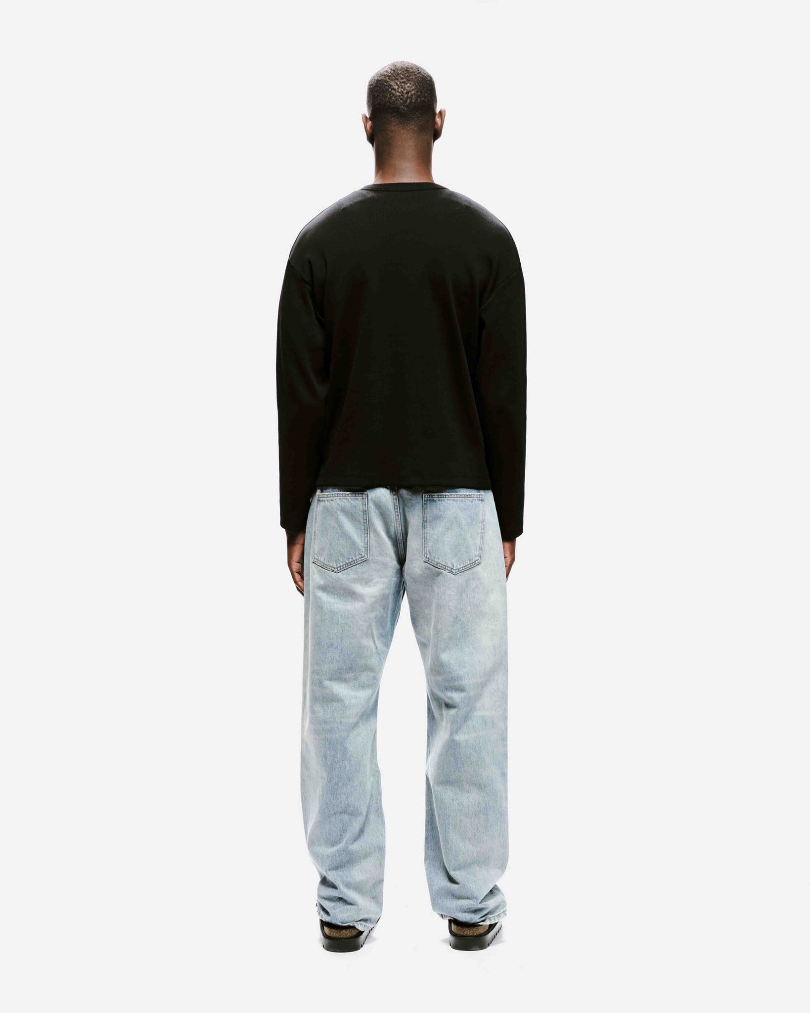 RIBBED HENLEY - BLACK from Summit Clothing UK