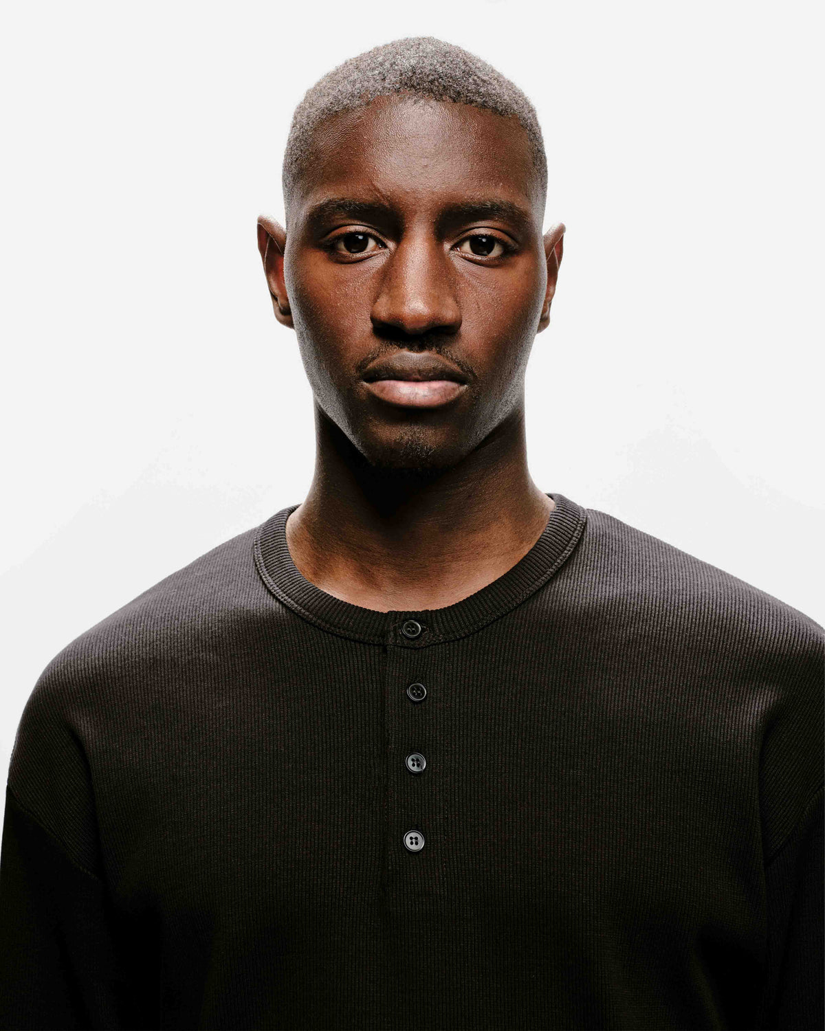 RIBBED HENLEY - BLACK from Summit Clothing UK
