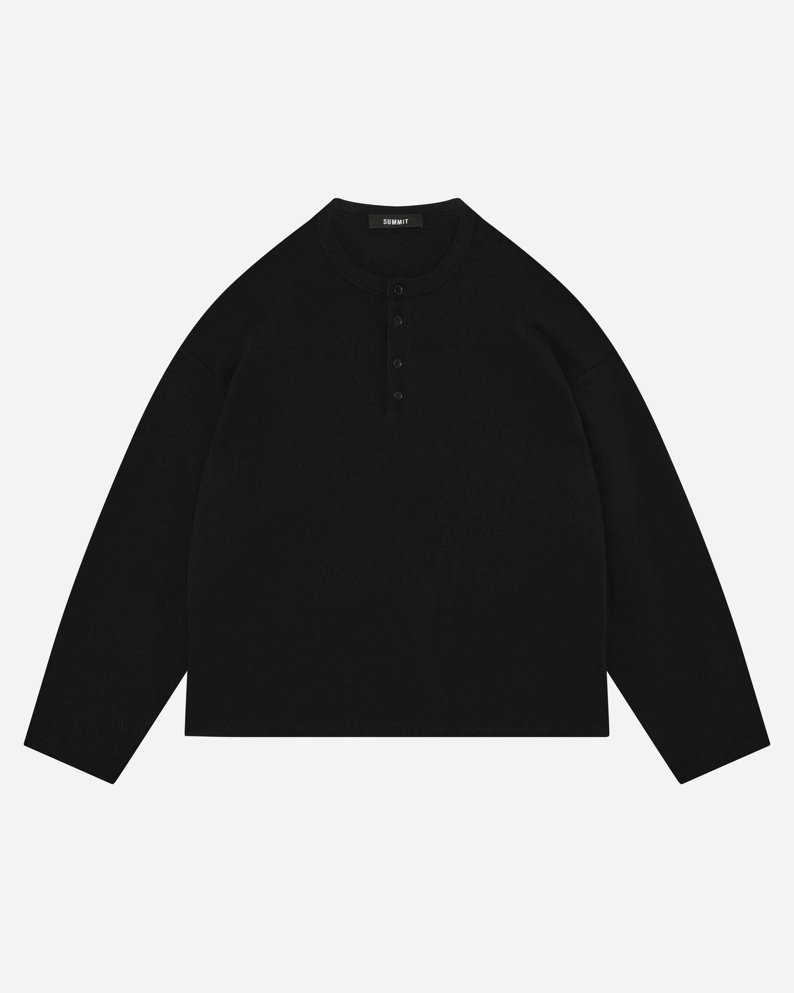 RIBBED HENLEY - BLACK from Summit Clothing UK