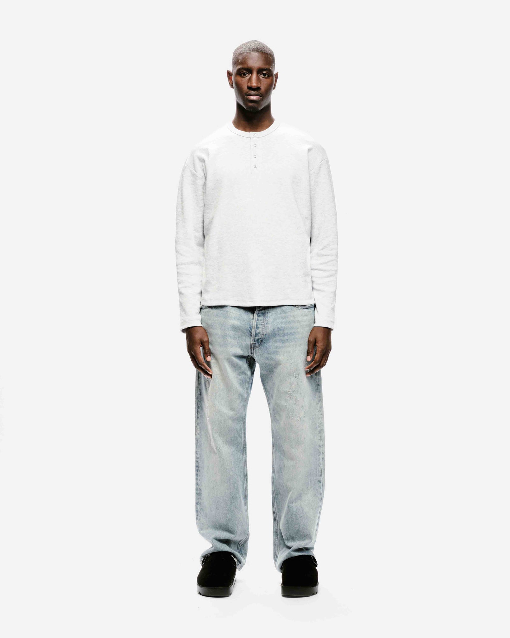 RIBBED HENLEY - MARL GREY from Summit Clothing UK