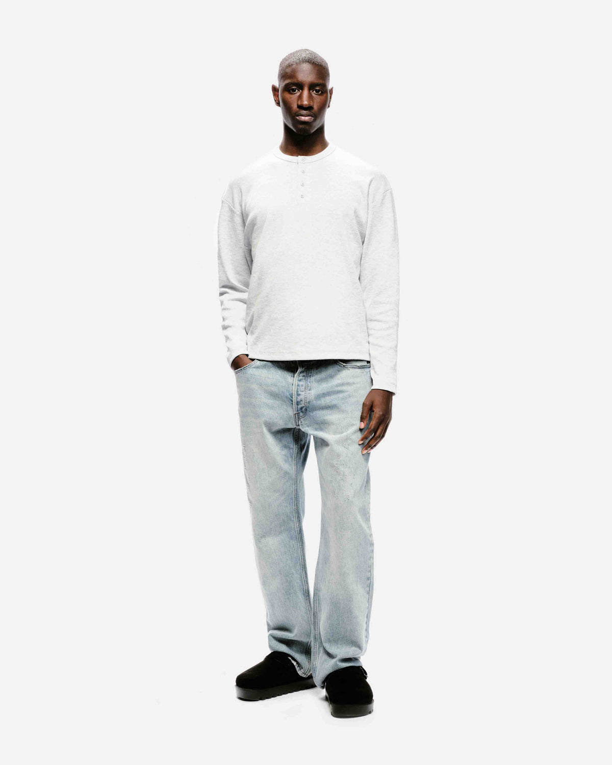 RIBBED HENLEY - MARL GREY from Summit Clothing UK