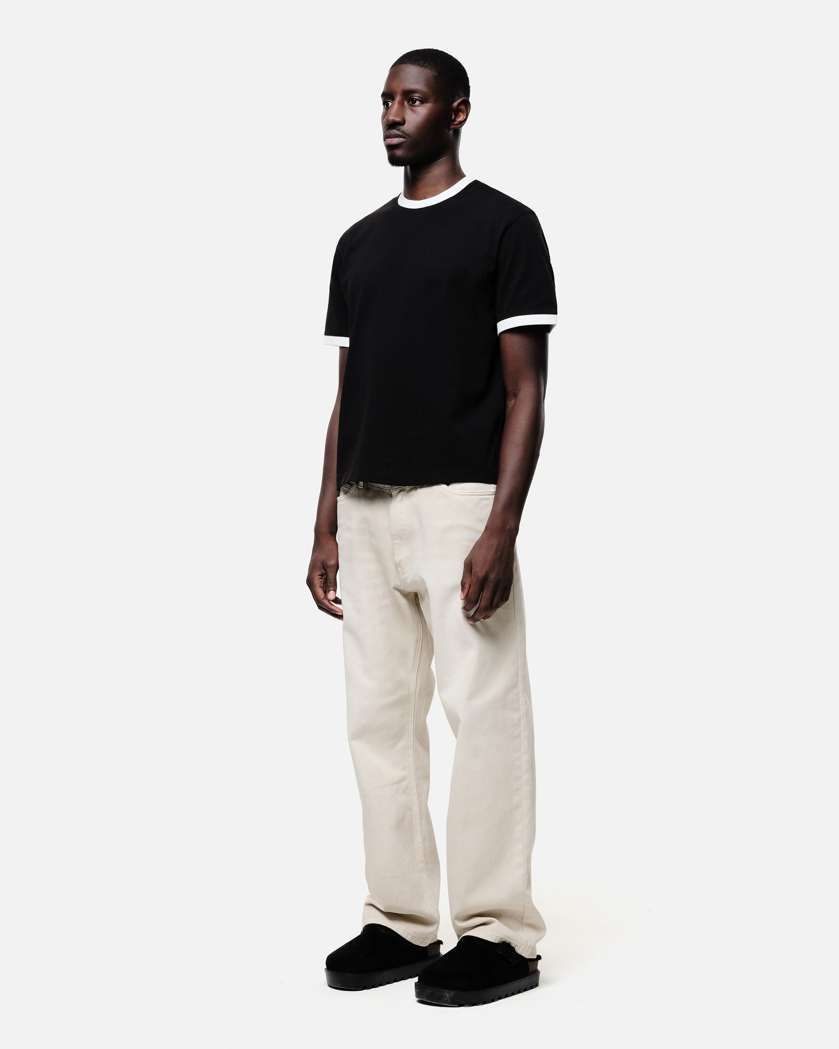 RINGER T-SHIRT - BLACK/WHITE from Summit Clothing UK