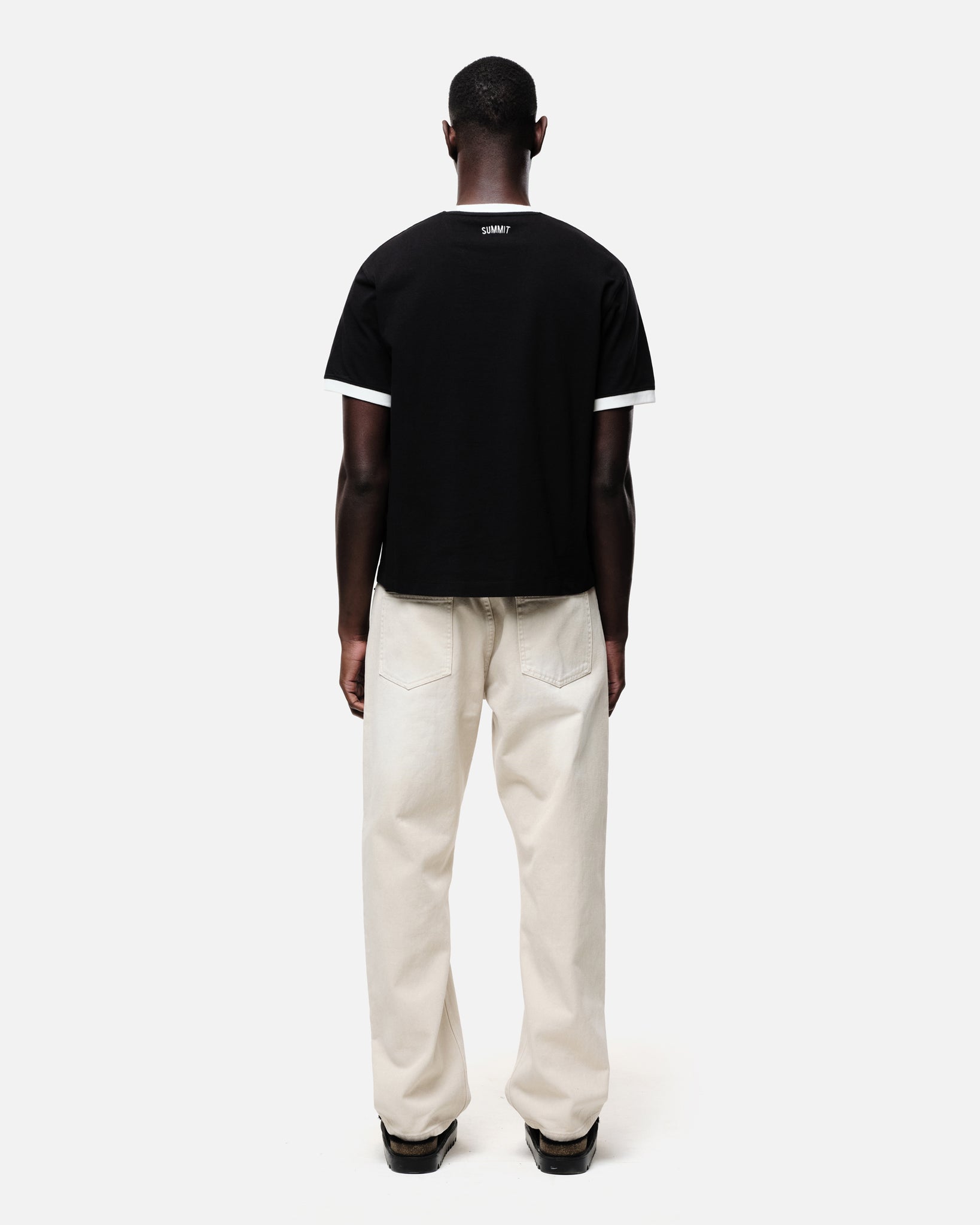 RINGER T-SHIRT - BLACK/WHITE from Summit Clothing UK