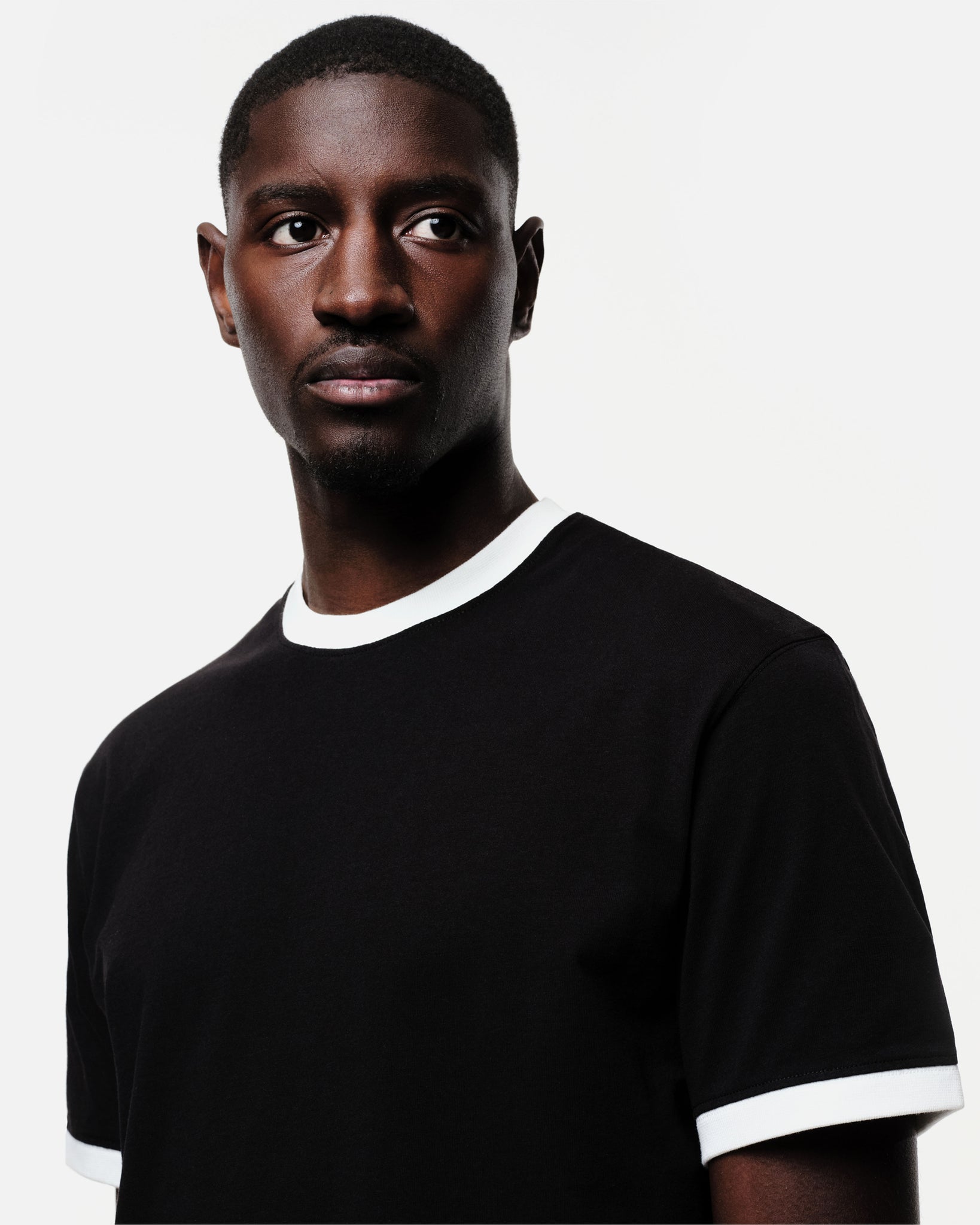 RINGER T-SHIRT - BLACK/WHITE from Summit Clothing UK