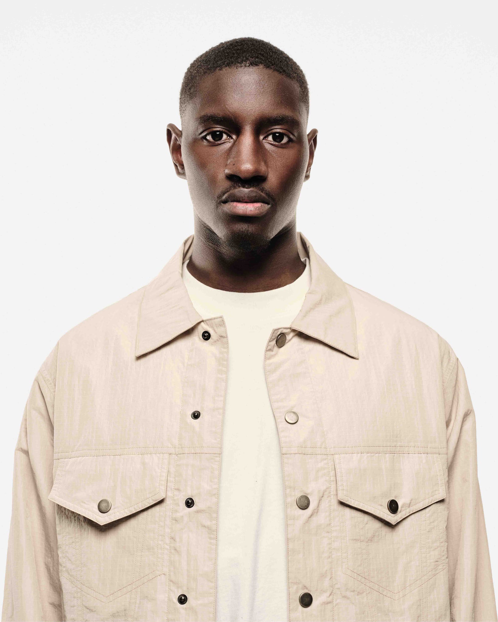RIPSTOP TRUCKER JACKET - BEIGE from Summit Clothing UK