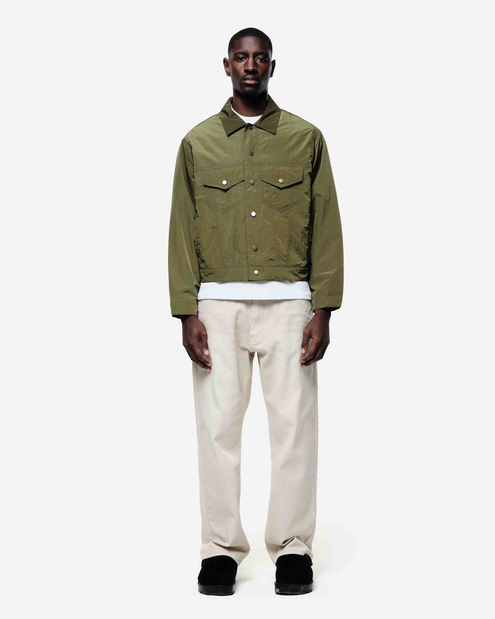RIPSTOP TRUCKER JACKET - OLIVE from Summit Clothing UK