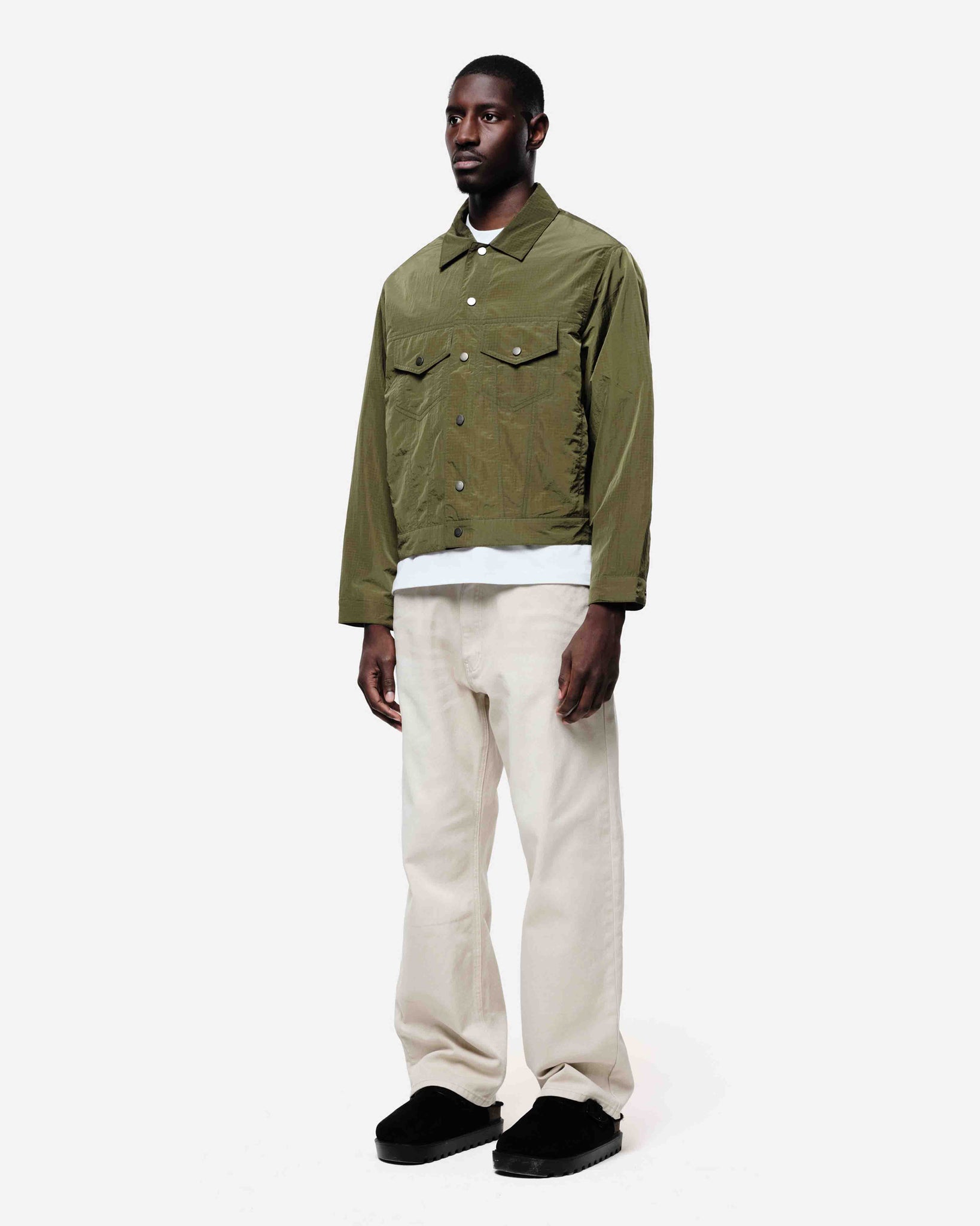RIPSTOP TRUCKER JACKET - OLIVE from Summit Clothing UK