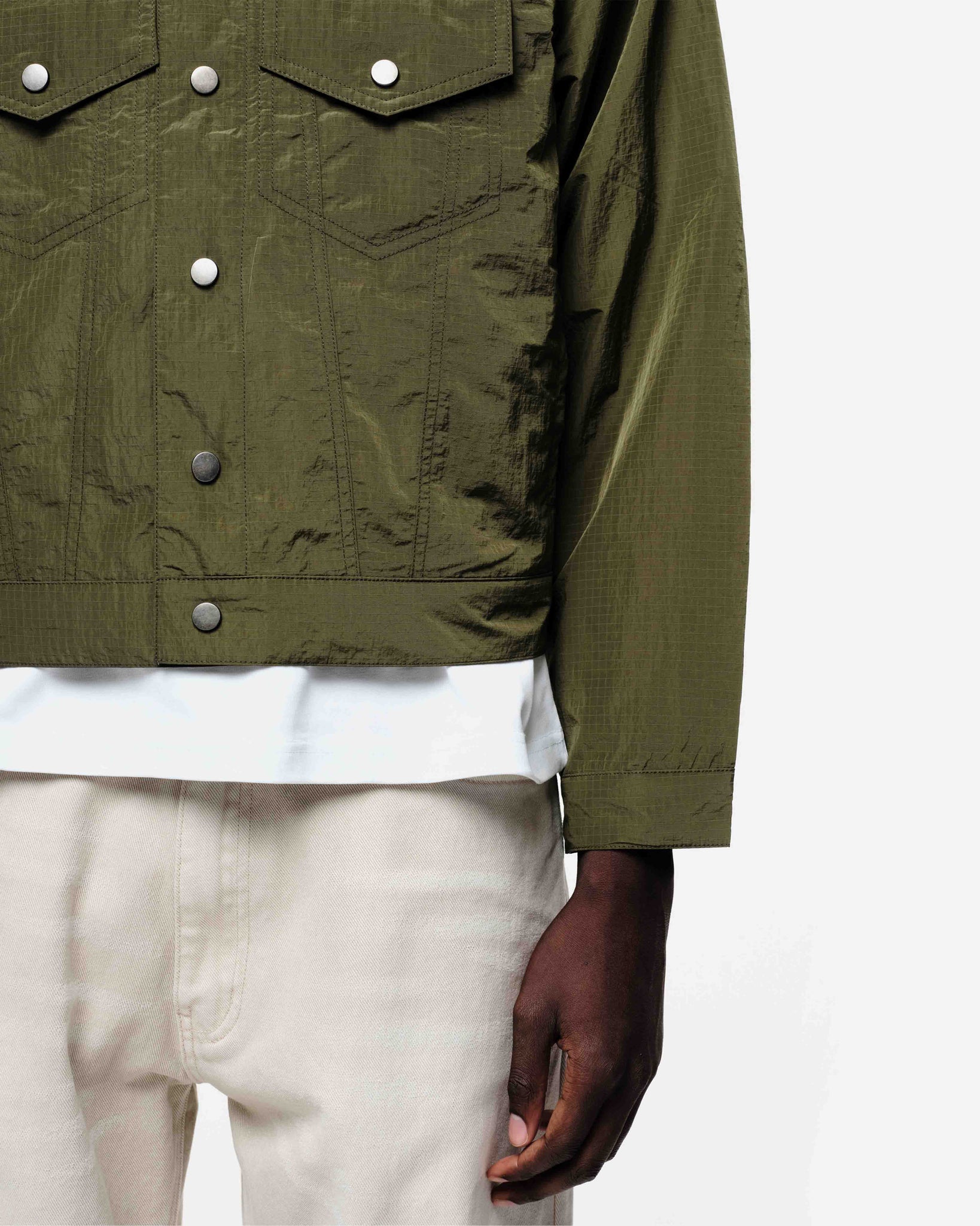 RIPSTOP TRUCKER JACKET - OLIVE from Summit Clothing UK