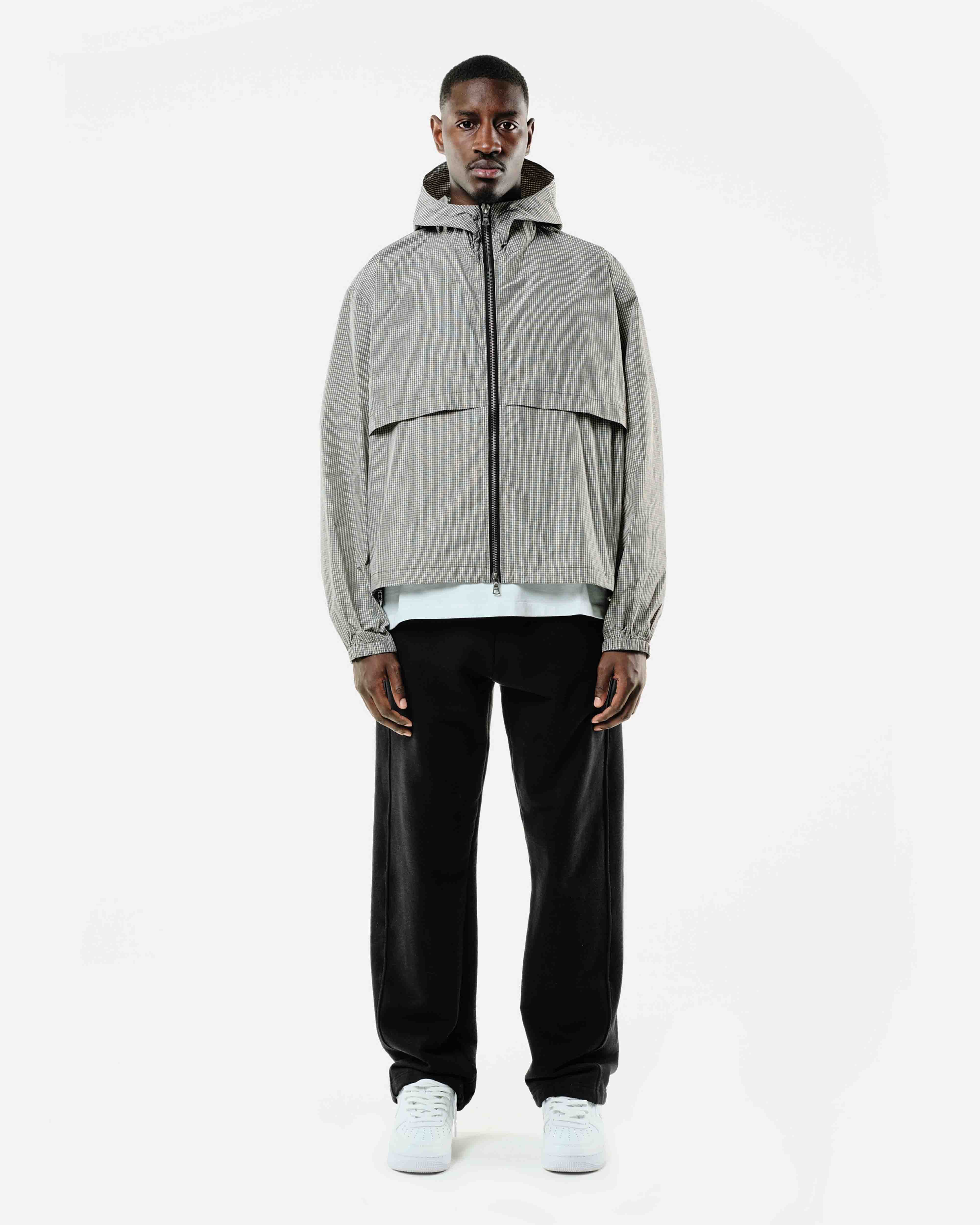RIPSTOP WINDBREAKER - BLACK CHECK from Summit Clothing UK