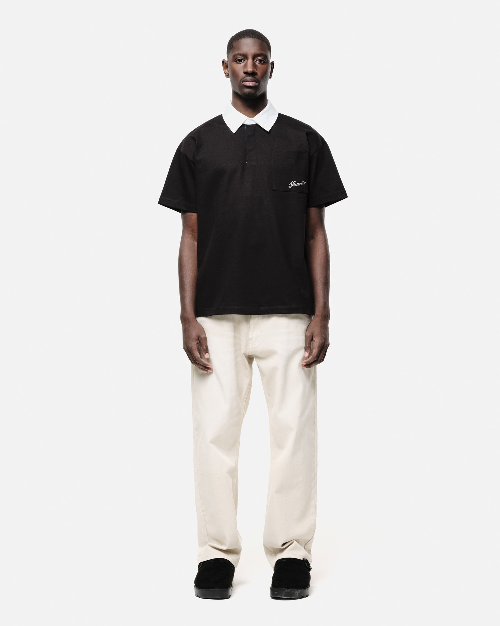 RUGBY POLO - BLACK from Summit Clothing UK