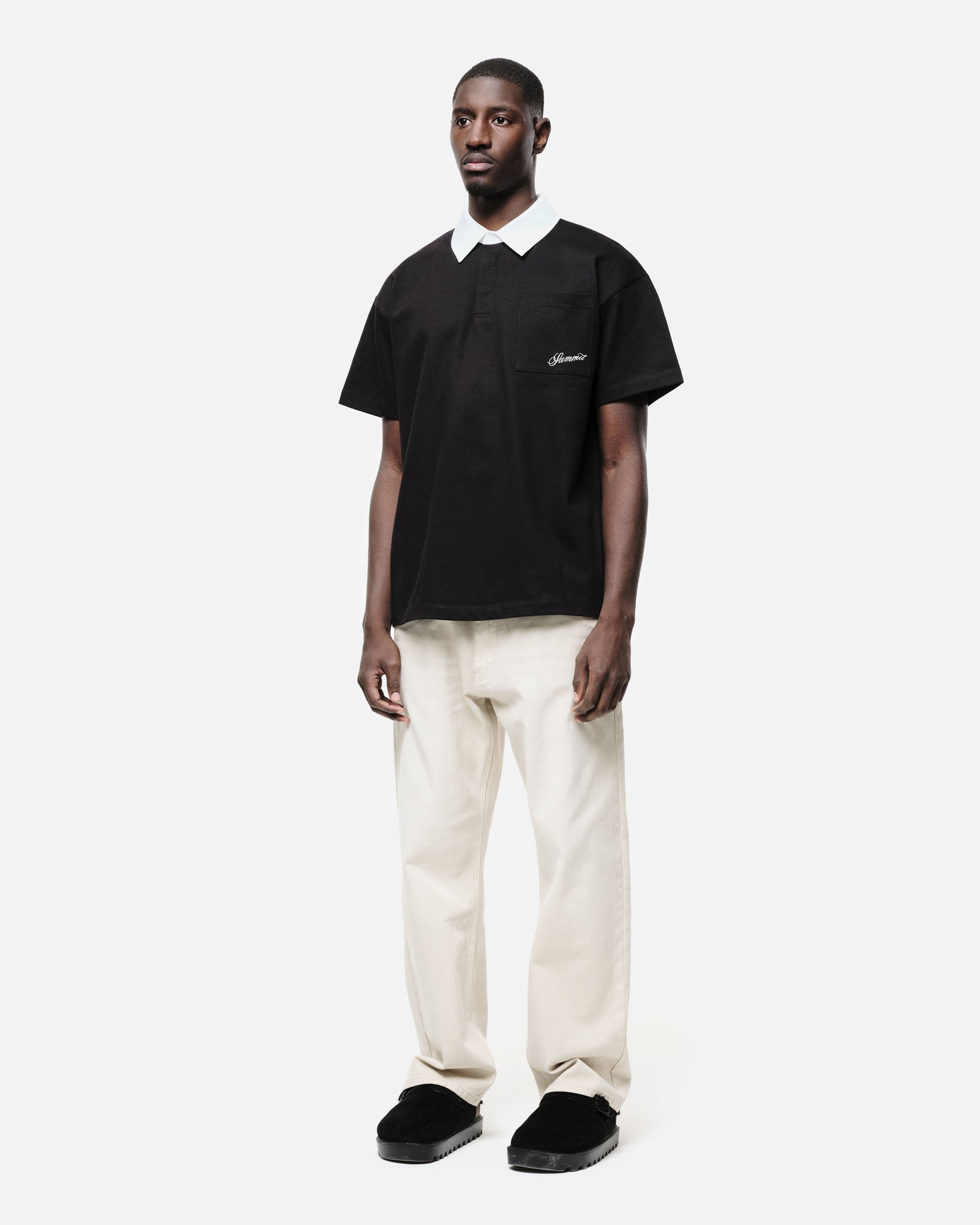 RUGBY POLO - BLACK from Summit Clothing UK