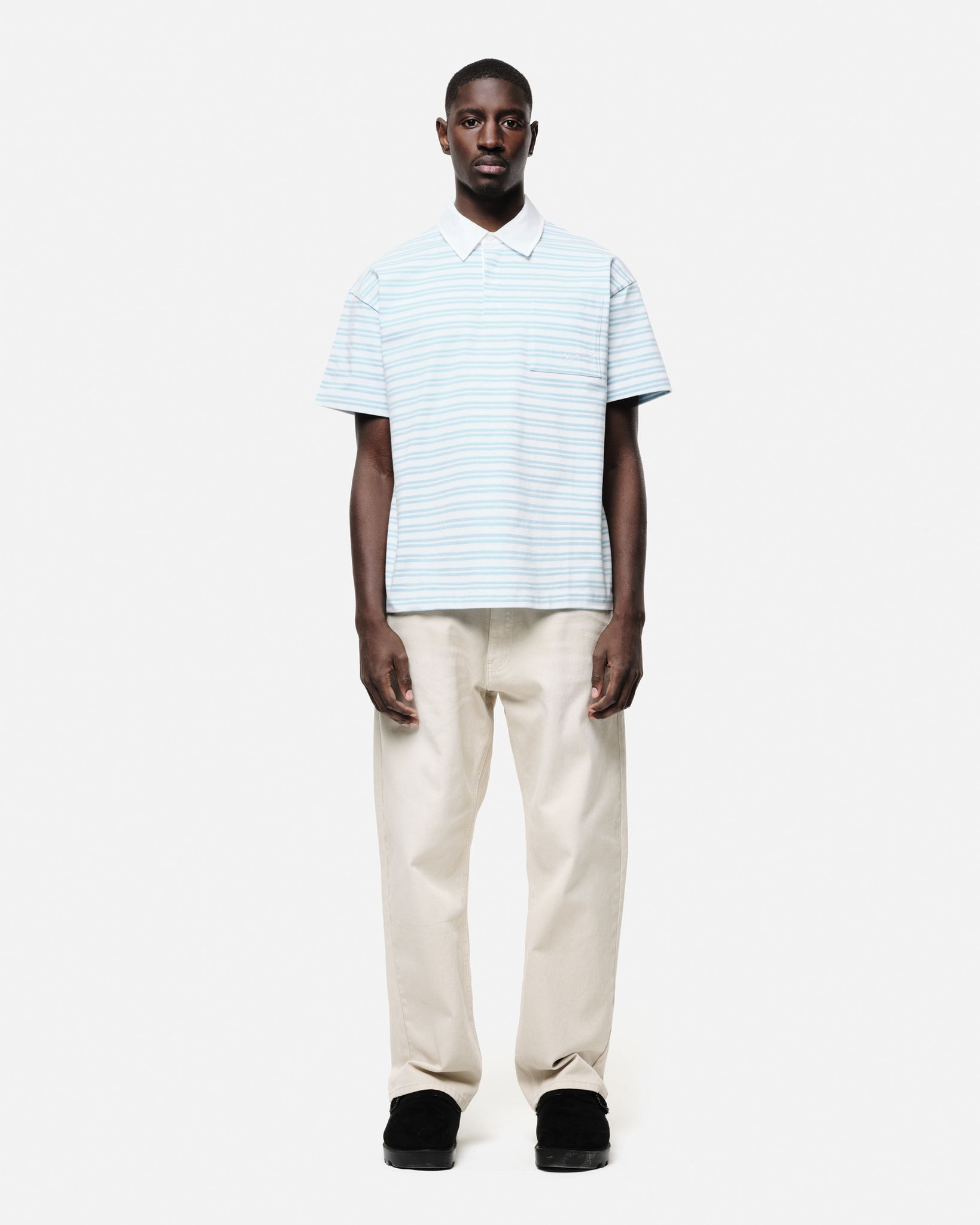 RUGBY POLO - BLUE STRIPE from Summit Clothing UK