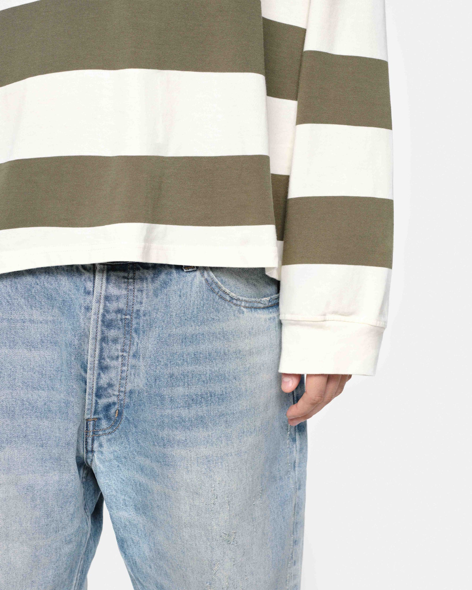 RUGBY POLO - OLIVE/CREAM from Summit Clothing UK