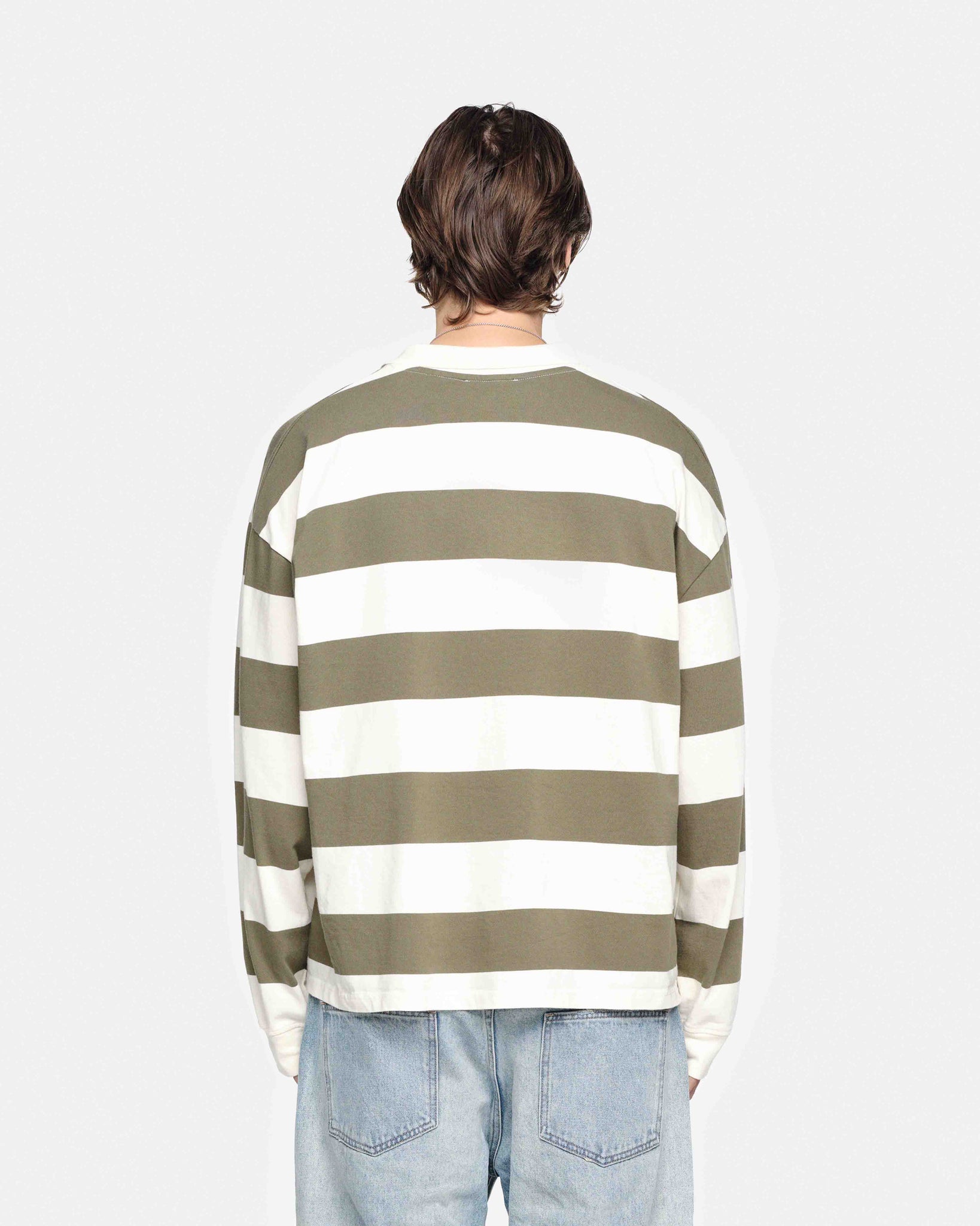 RUGBY POLO - OLIVE/CREAM from Summit Clothing UK