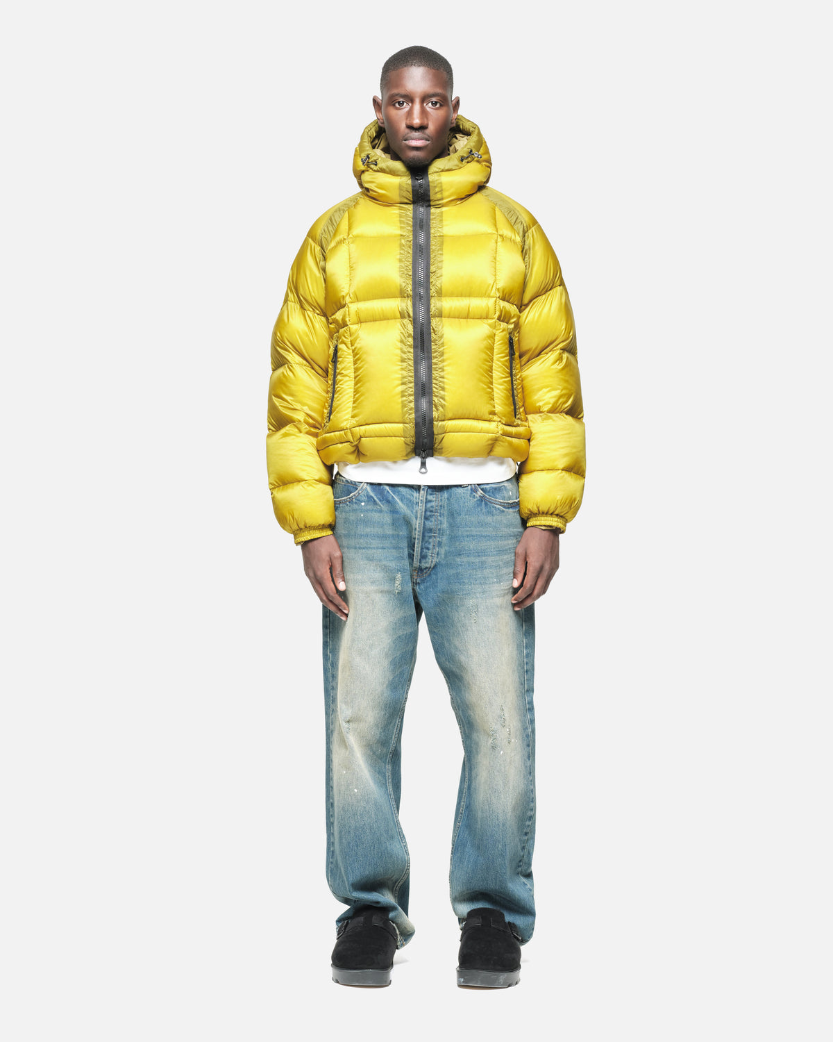 Translucent Raglan Puffer in Acid Yellow by Summit UK