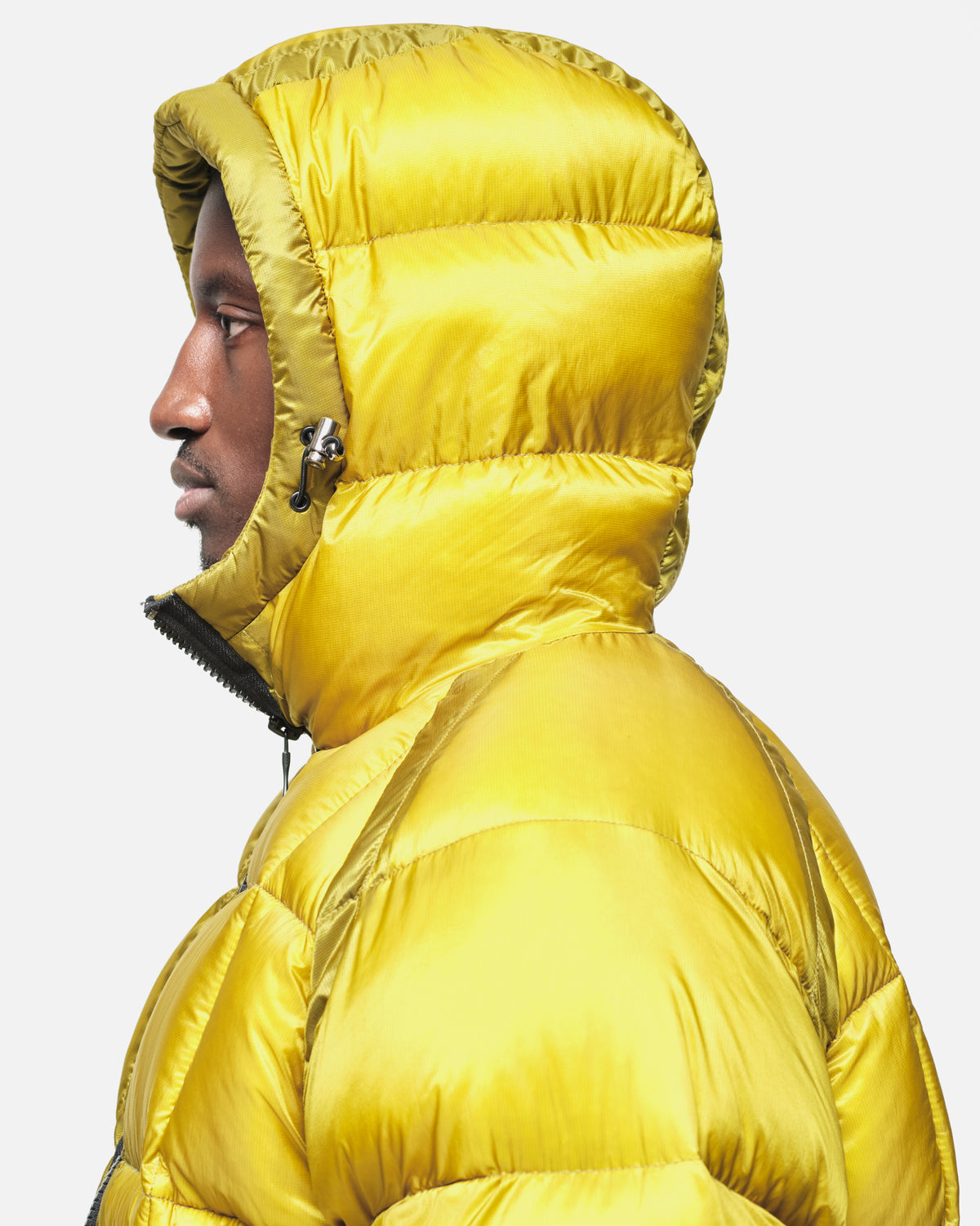 Translucent Raglan Puffer in Acid Yellow, view 6