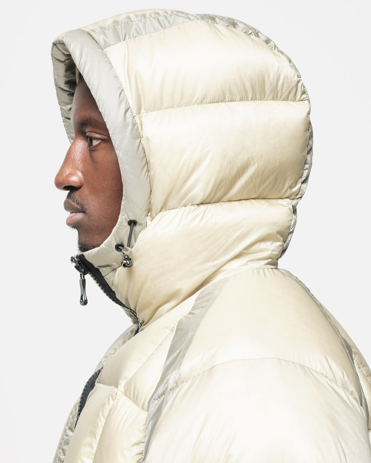 Translucent Raglan Puffer in Winter White, view 6