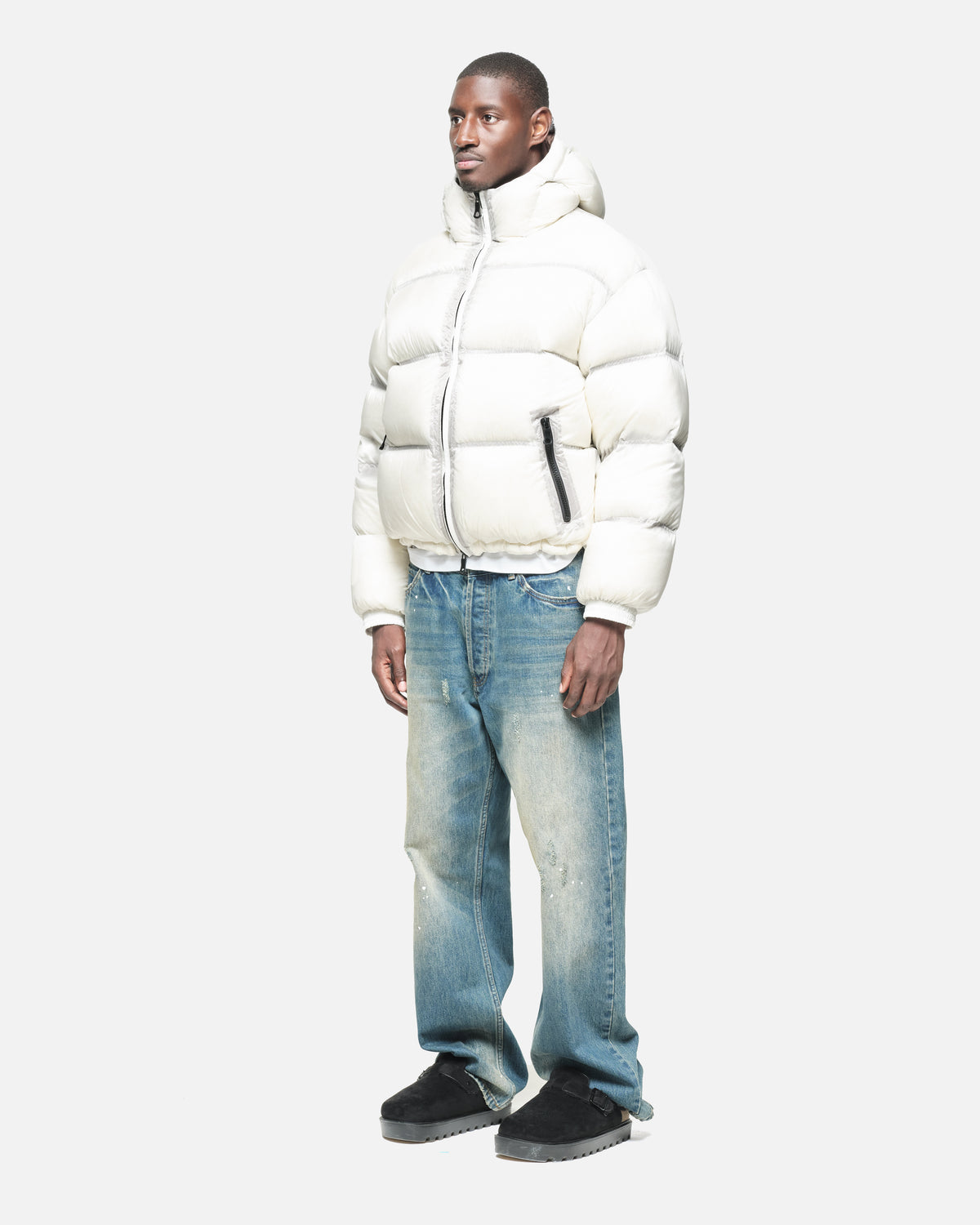 TRANSLUCENT DOWN PUFFER - OFF WHITE