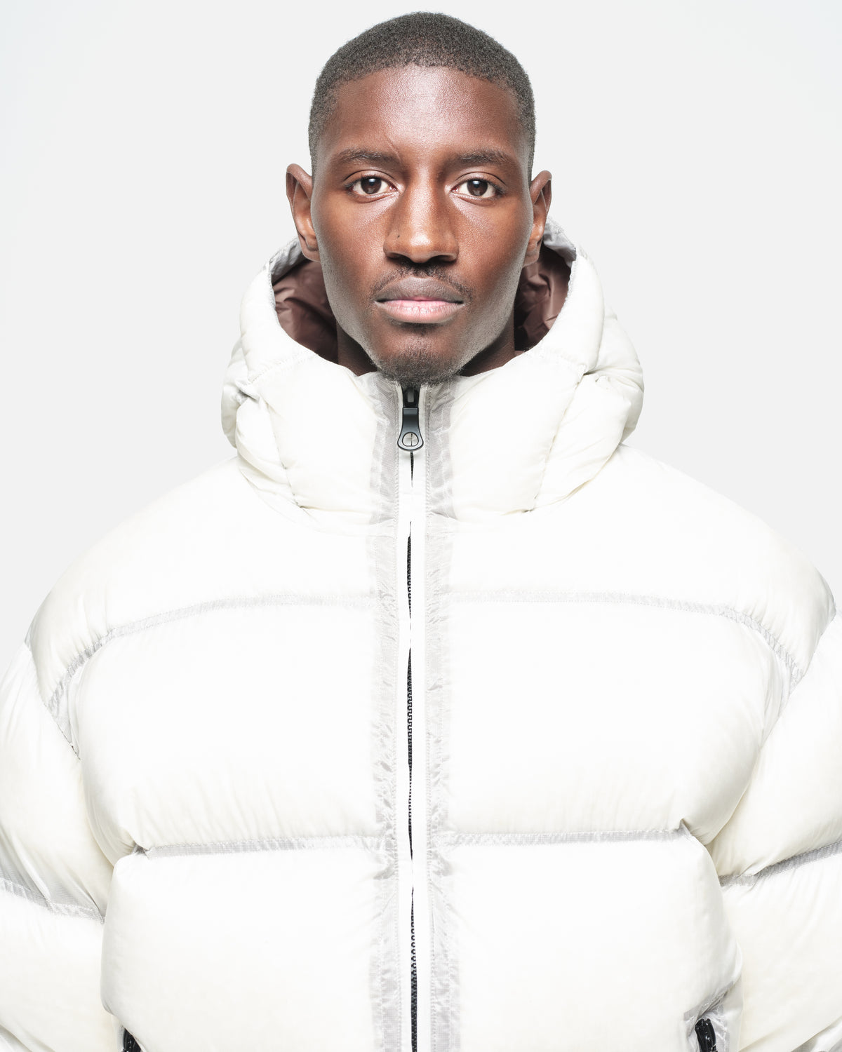 TRANSLUCENT DOWN PUFFER - OFF WHITE