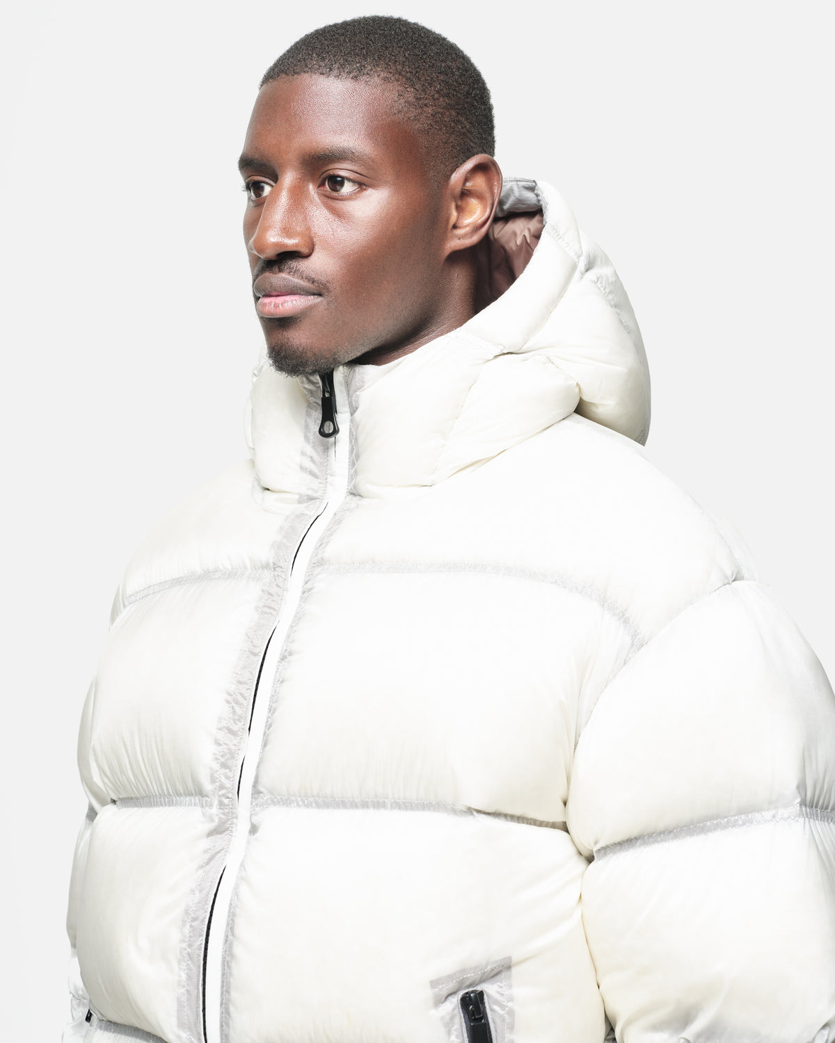 TRANSLUCENT DOWN PUFFER - OFF WHITE