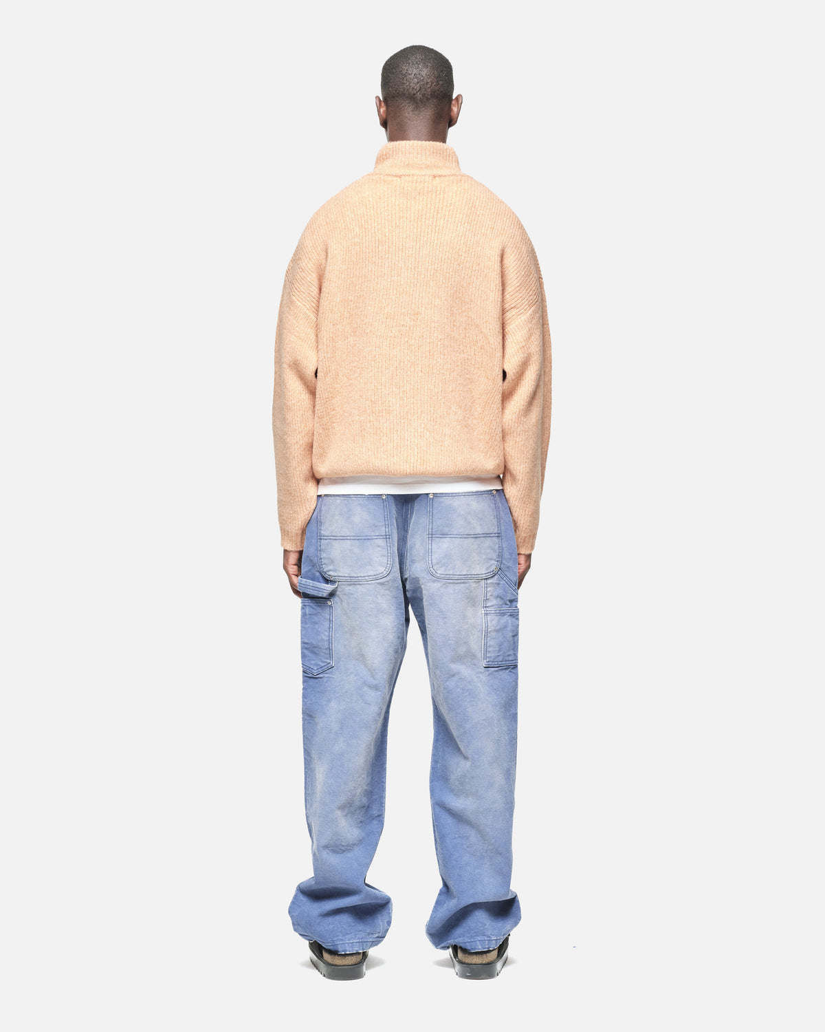 CHUNKY KNIT QUARTER ZIP - ORANGE