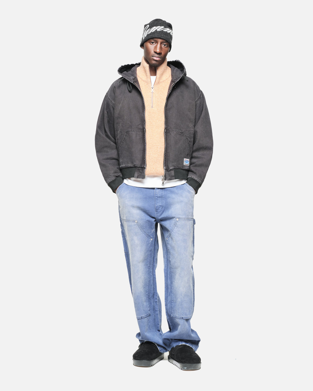 CHUNKY KNIT QUARTER ZIP - ORANGE