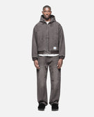 HOODED WORKERS JACKET - WASHED BLACK