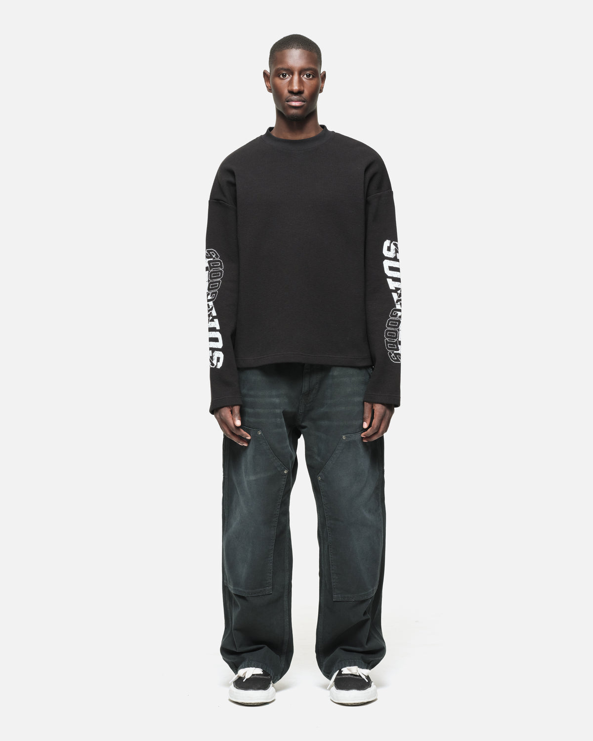 5 STAR GOODS WAFFLE LONG SLEEVE- BLACK