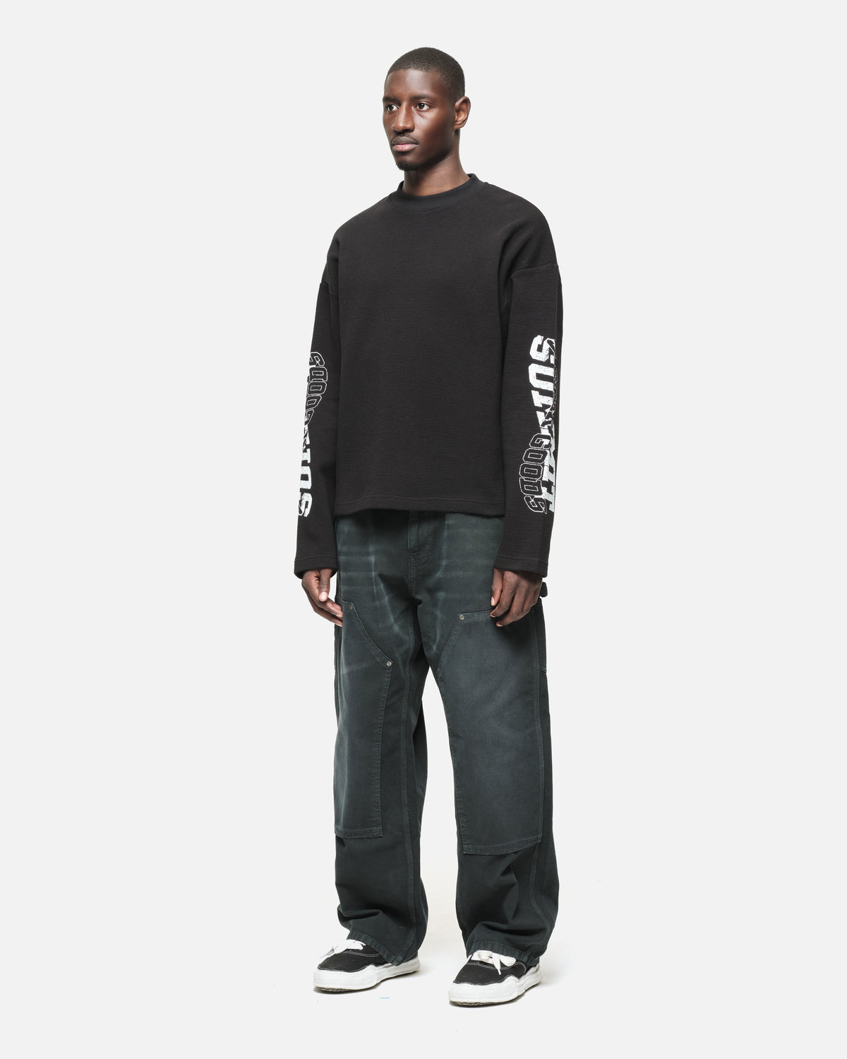 5 STAR GOODS WAFFLE LONG SLEEVE- BLACK