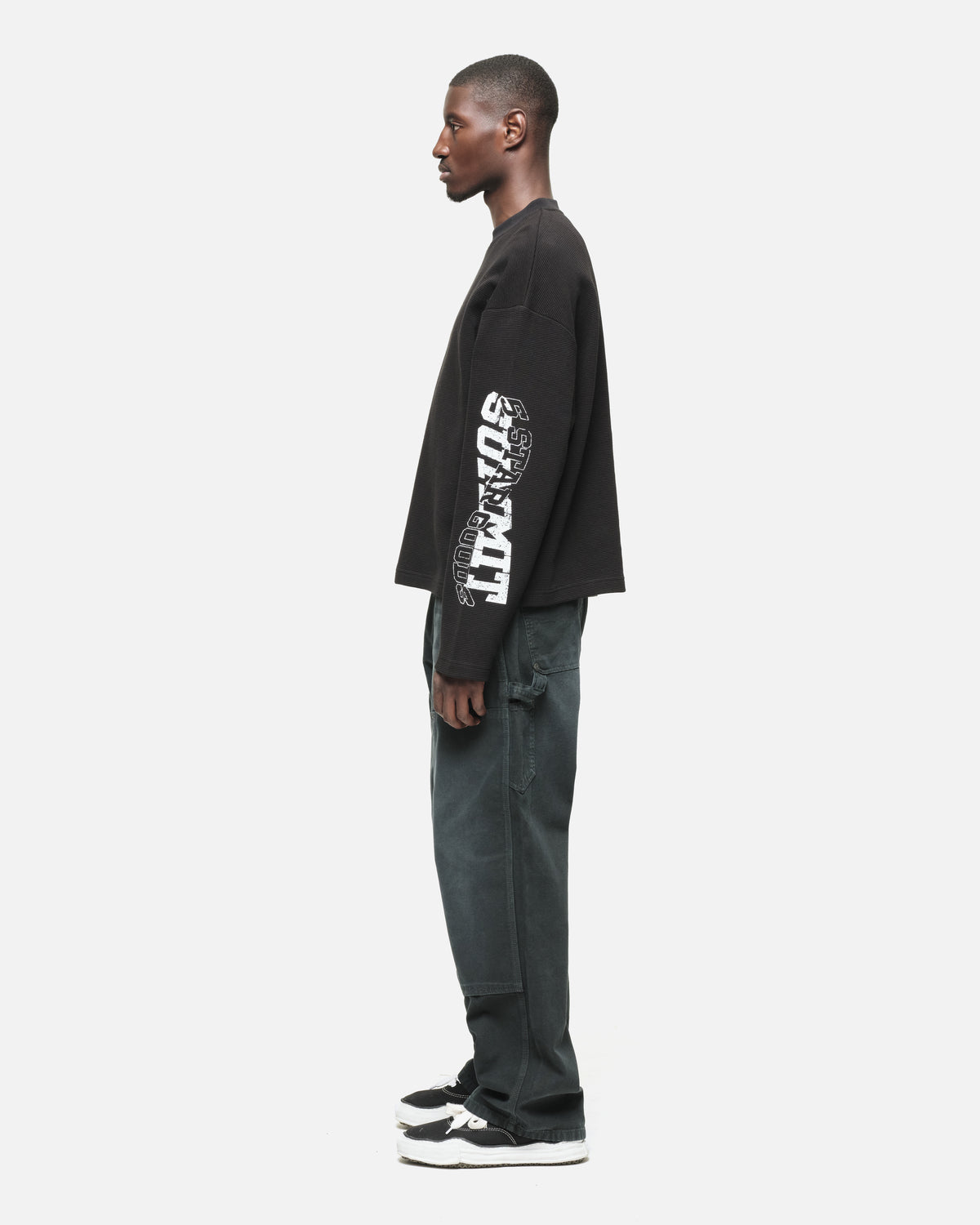 5 STAR GOODS WAFFLE LONG SLEEVE- BLACK