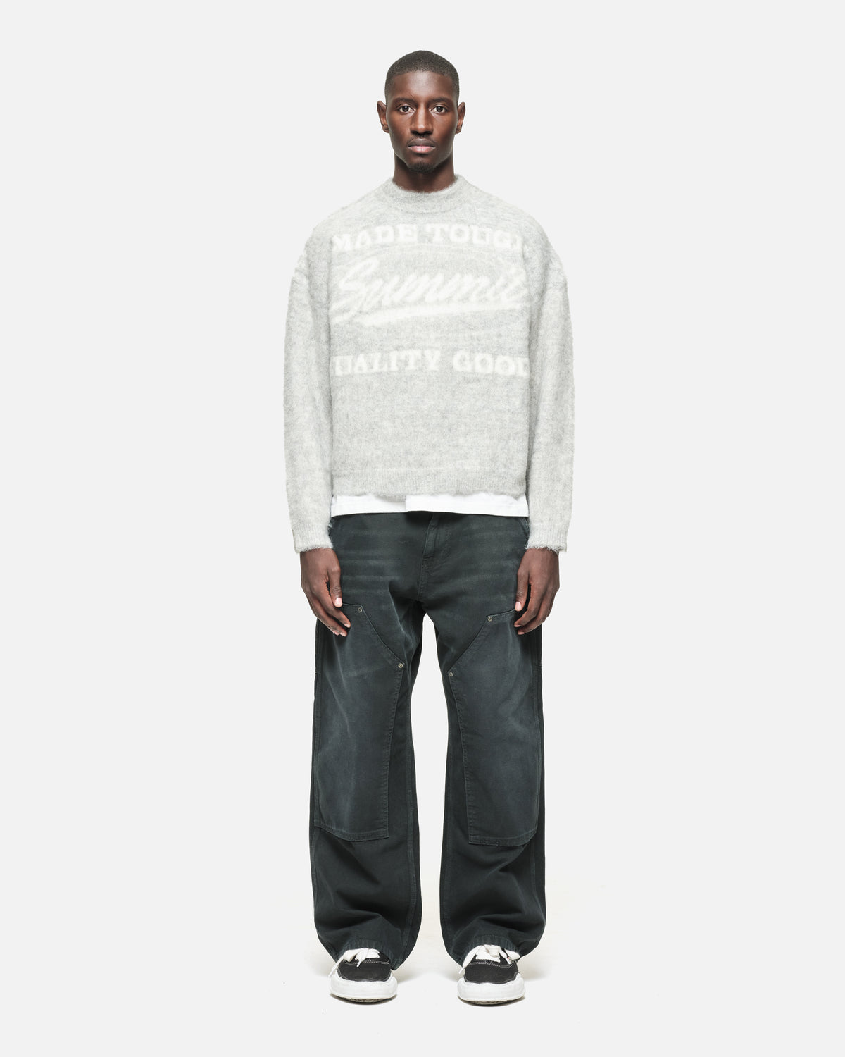 MADE TOUGH INTARSIA KNIT - GREY MARL