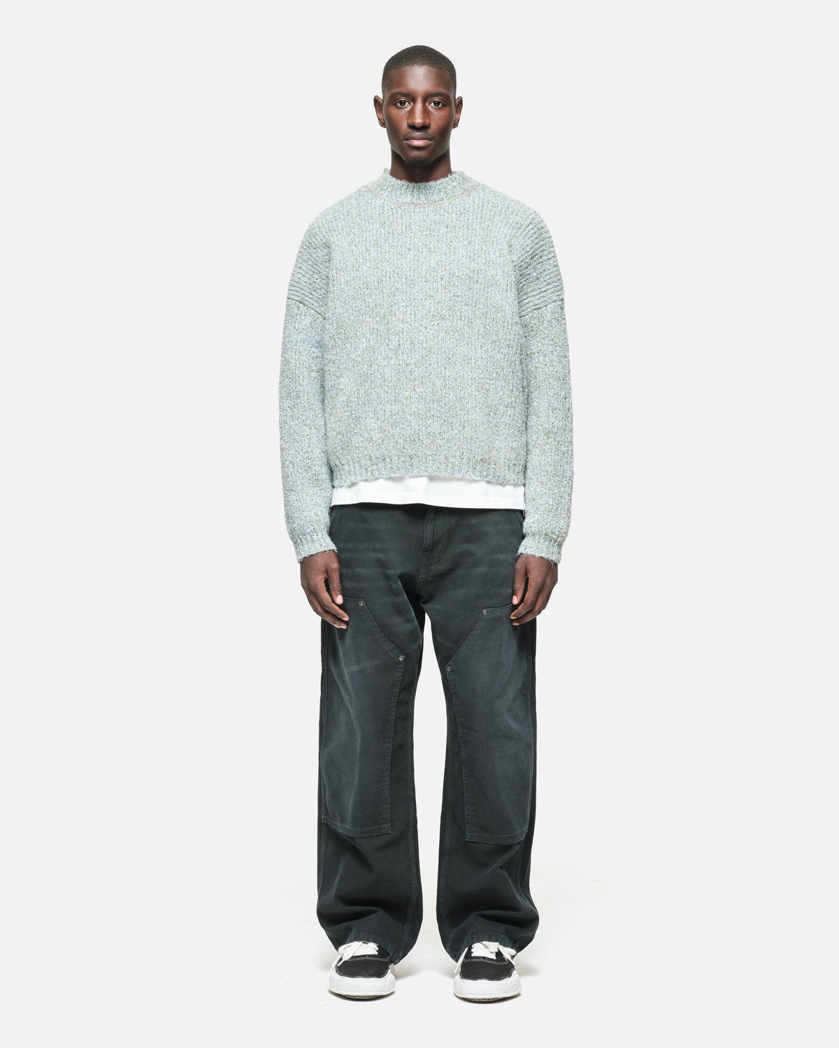 TWISTED KNIT PULLOVER JUMPER - SLATE