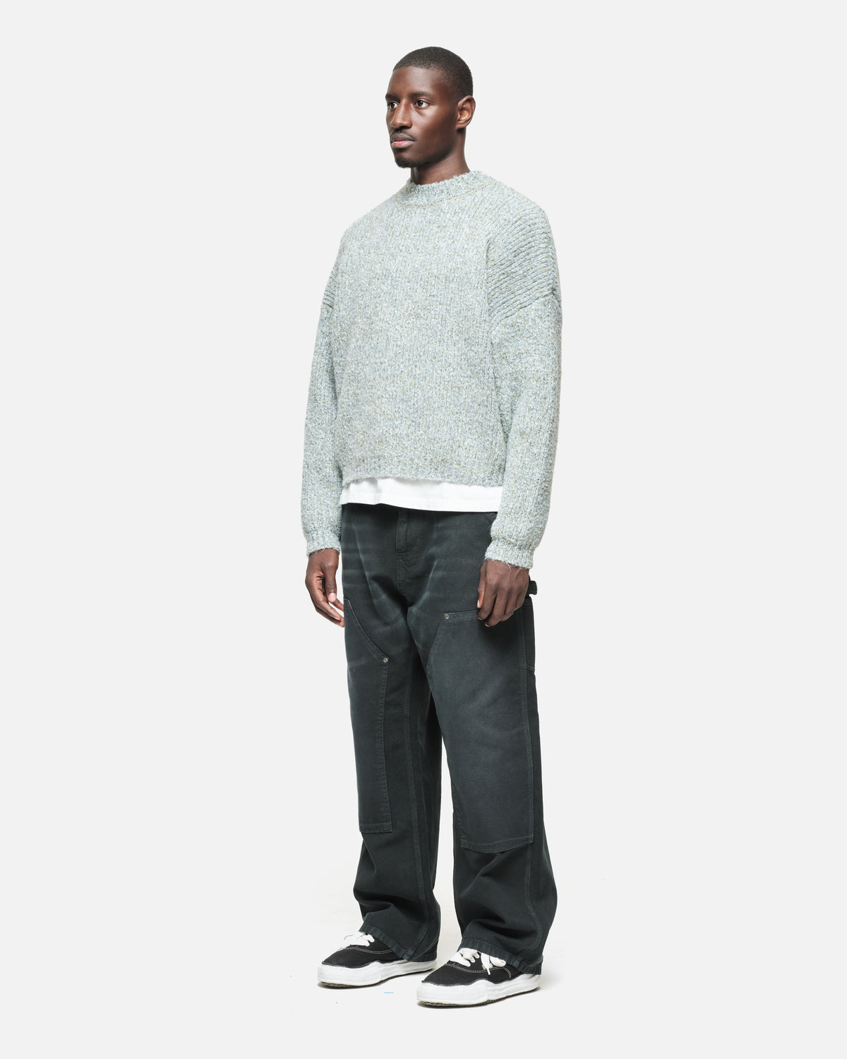 TWISTED KNIT PULLOVER JUMPER - SLATE