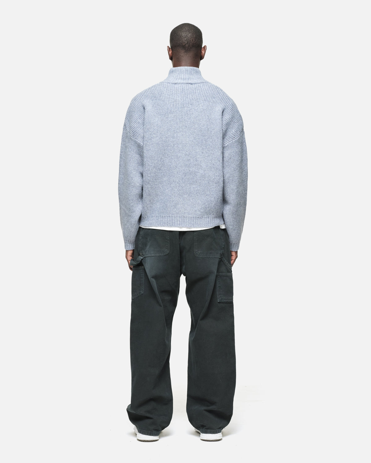 CHUNKY KNIT TRACK TOP - BLUE