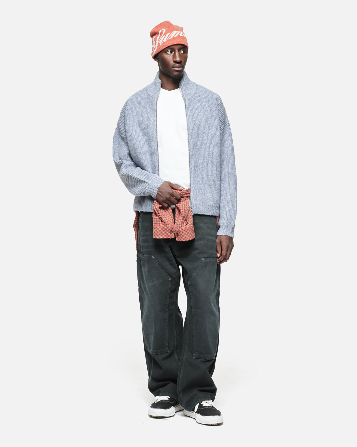 CHUNKY KNIT TRACK TOP - BLUE