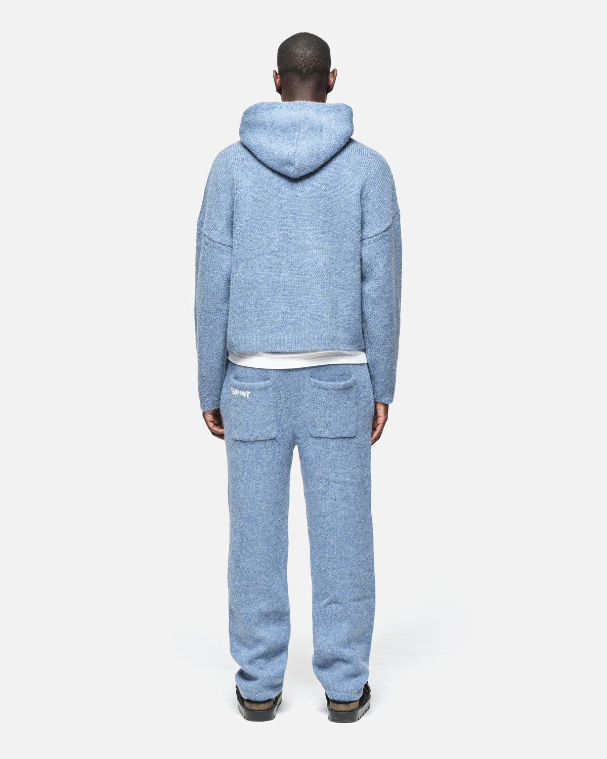KNIT HOODIE - DUSTED BLUE