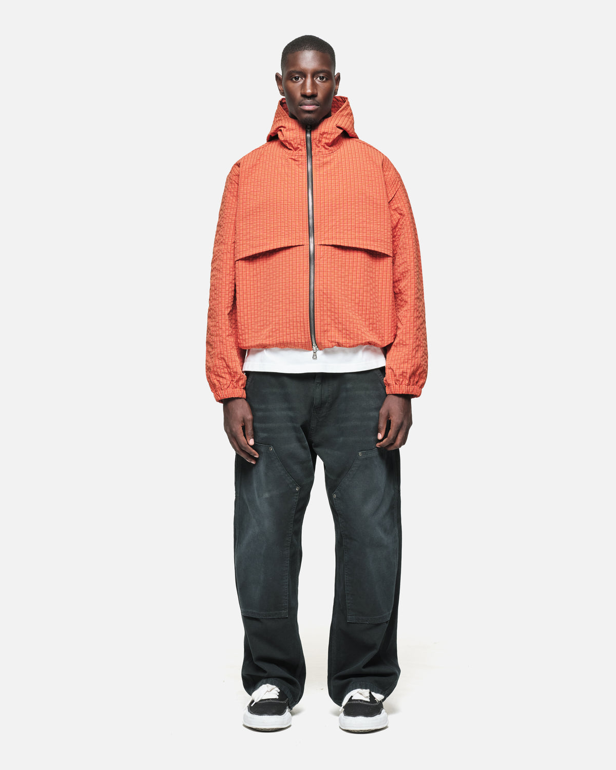 RIPSTOP WINDBREAKER - ORANGE CHECK