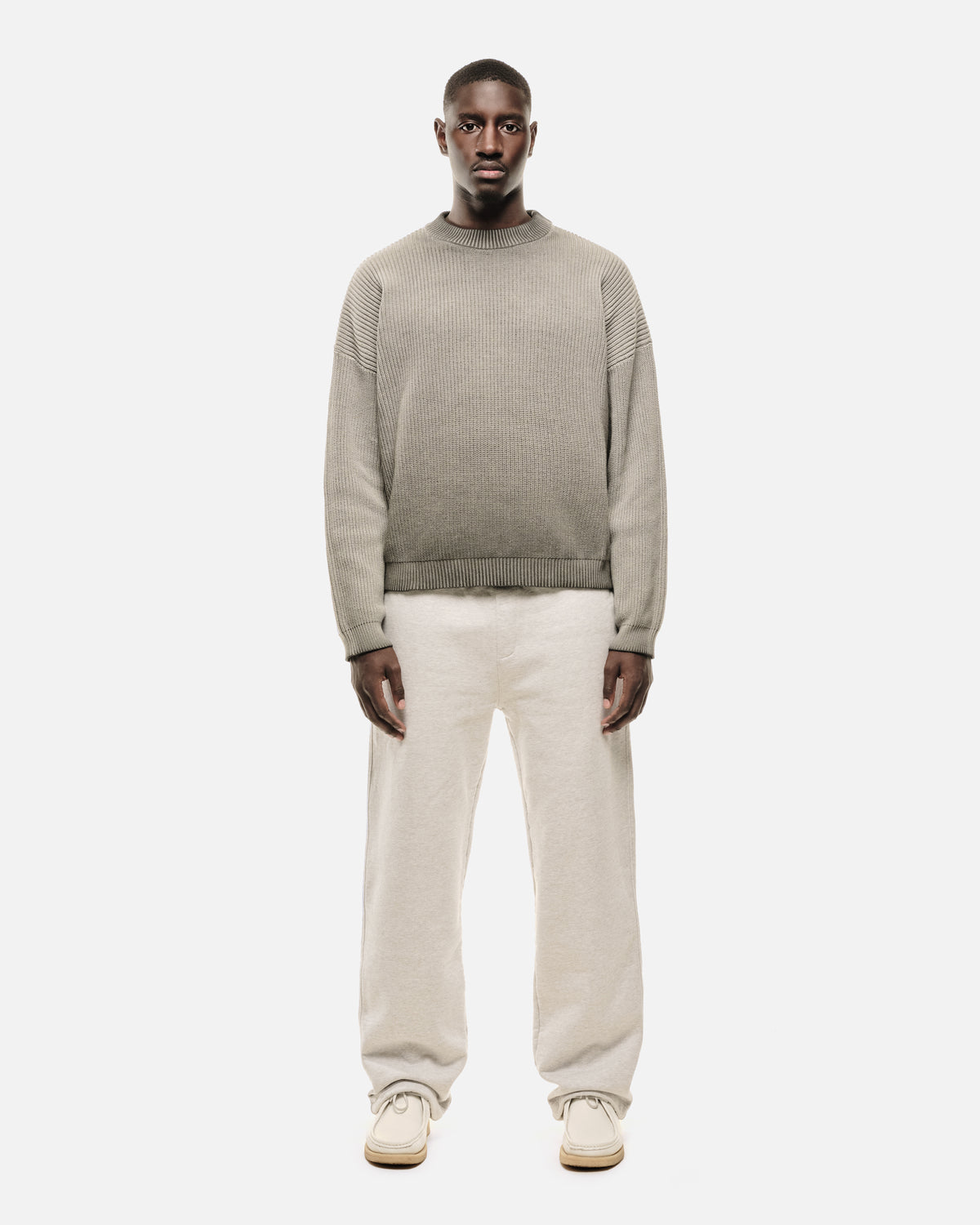 WASHED KNIT JUMPER - GREY