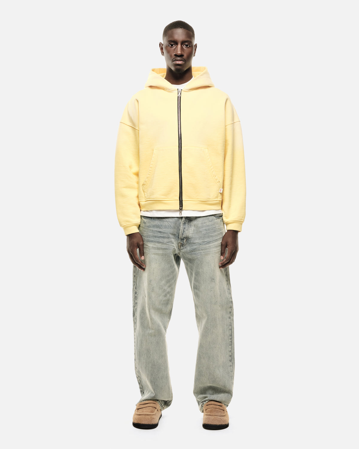 SUN FADE ZIP HOODIE - YELLOW