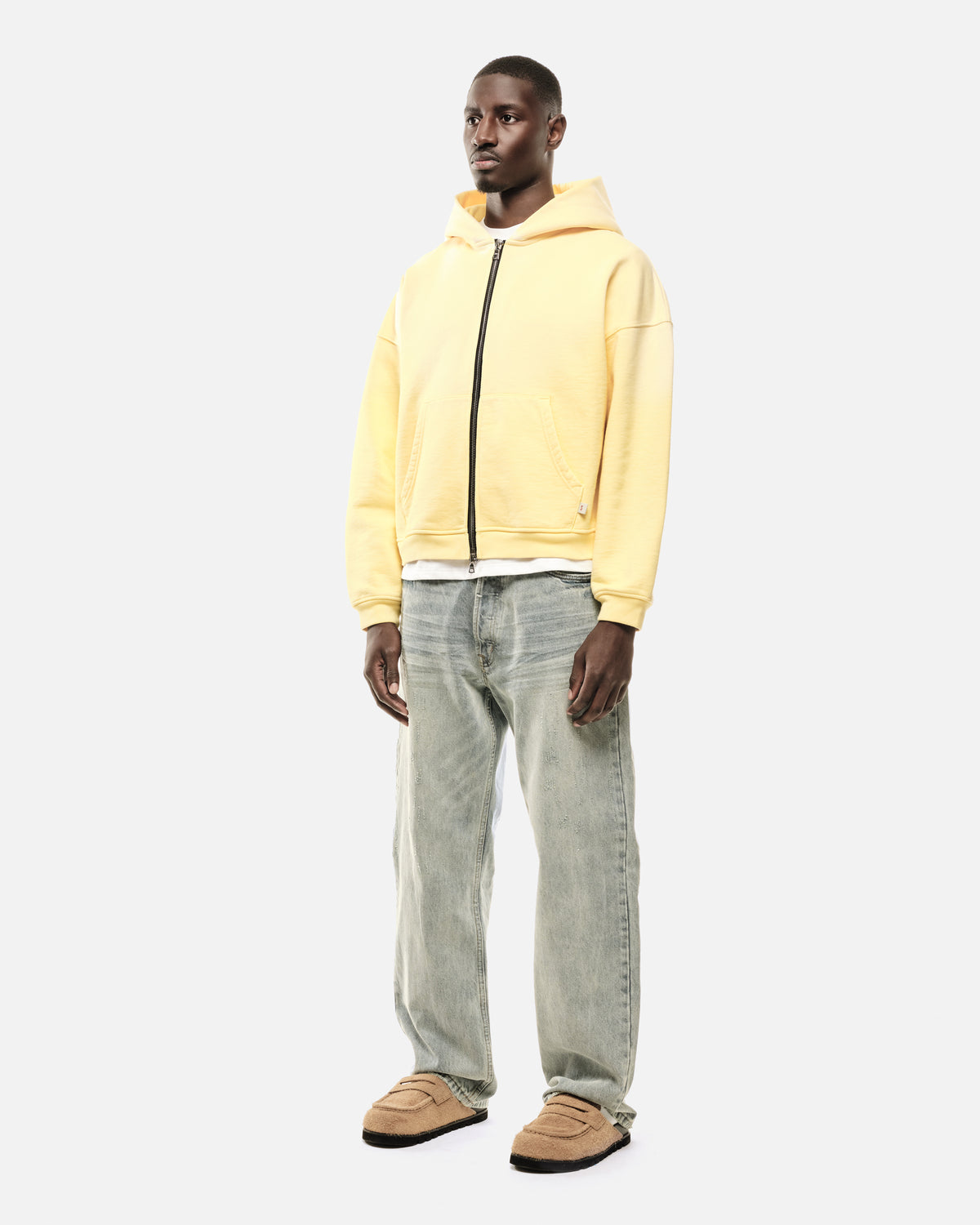 SUN FADE ZIP HOODIE - YELLOW