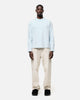 HEAVYWEIGHT LONG SLEEVE T-SHIRT - PALE BLUE STRIPE
