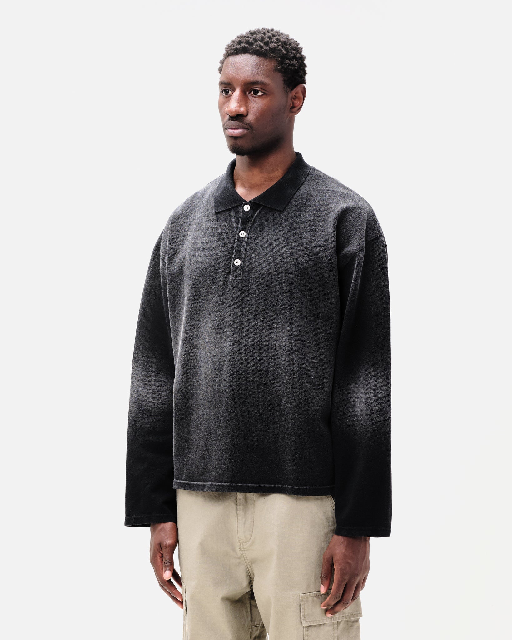PIQUE POLO - SUN FADED BLACK – Summit