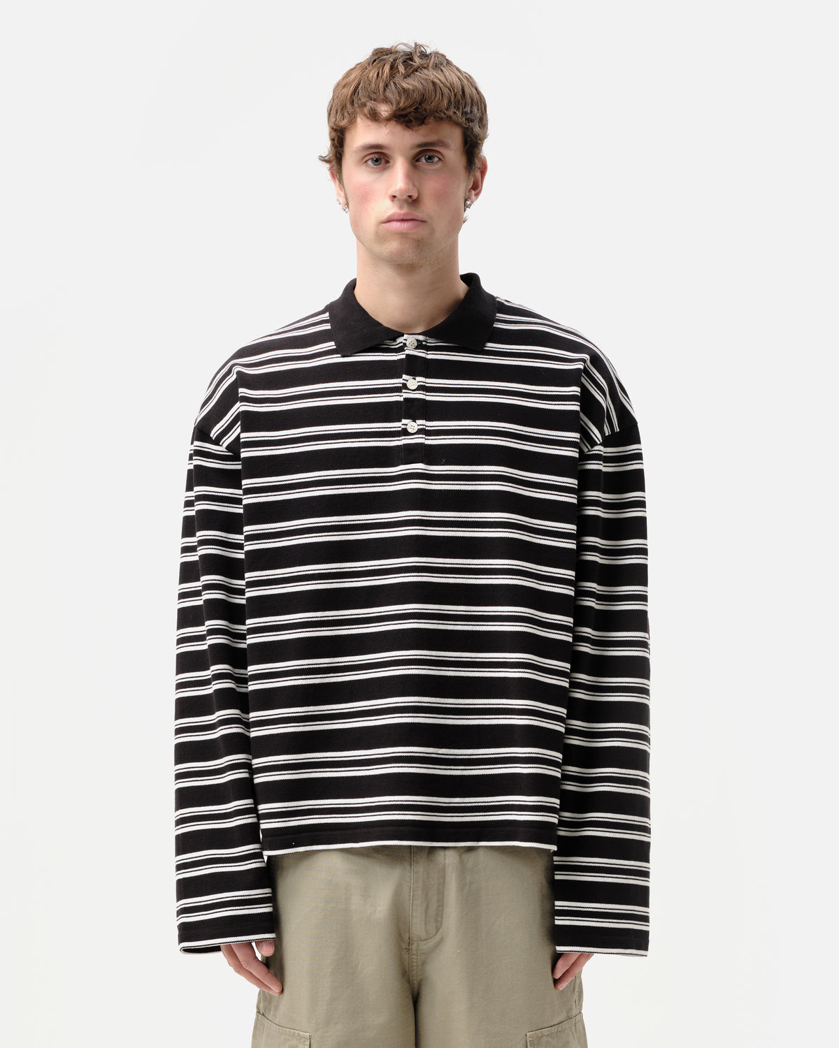 PIQUE POLO - BLACK STRIPE