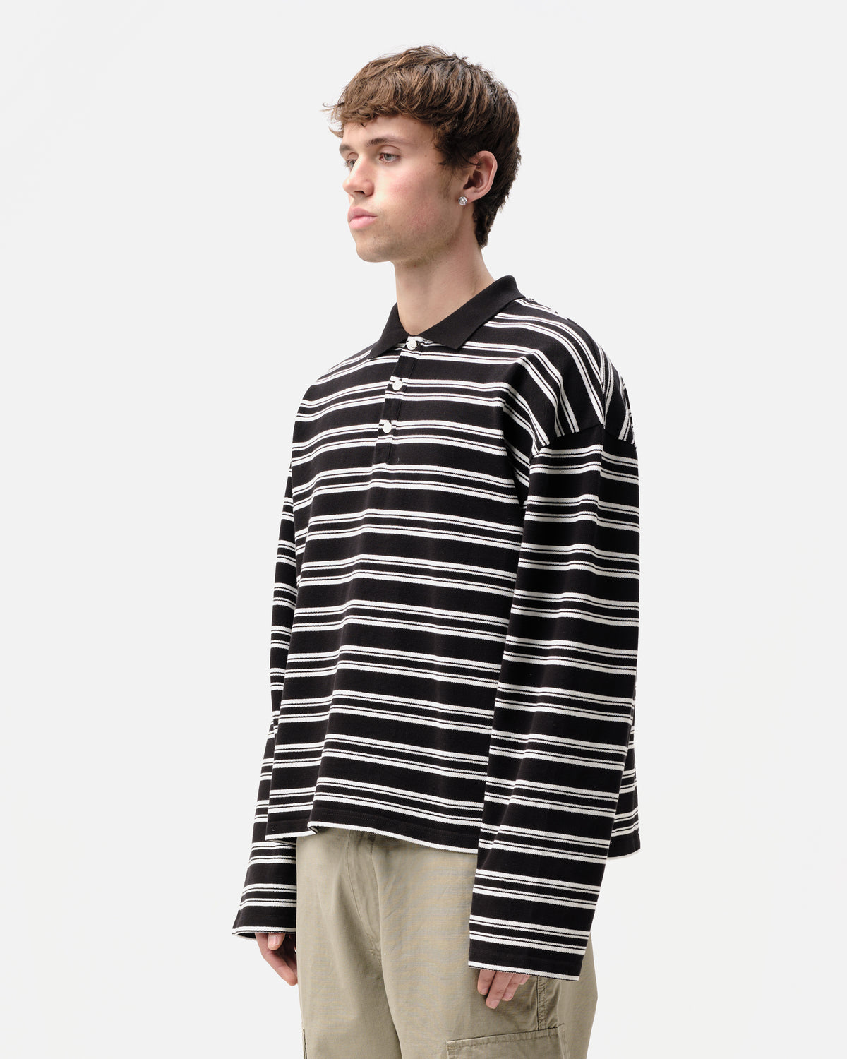 PIQUE POLO - BLACK STRIPE