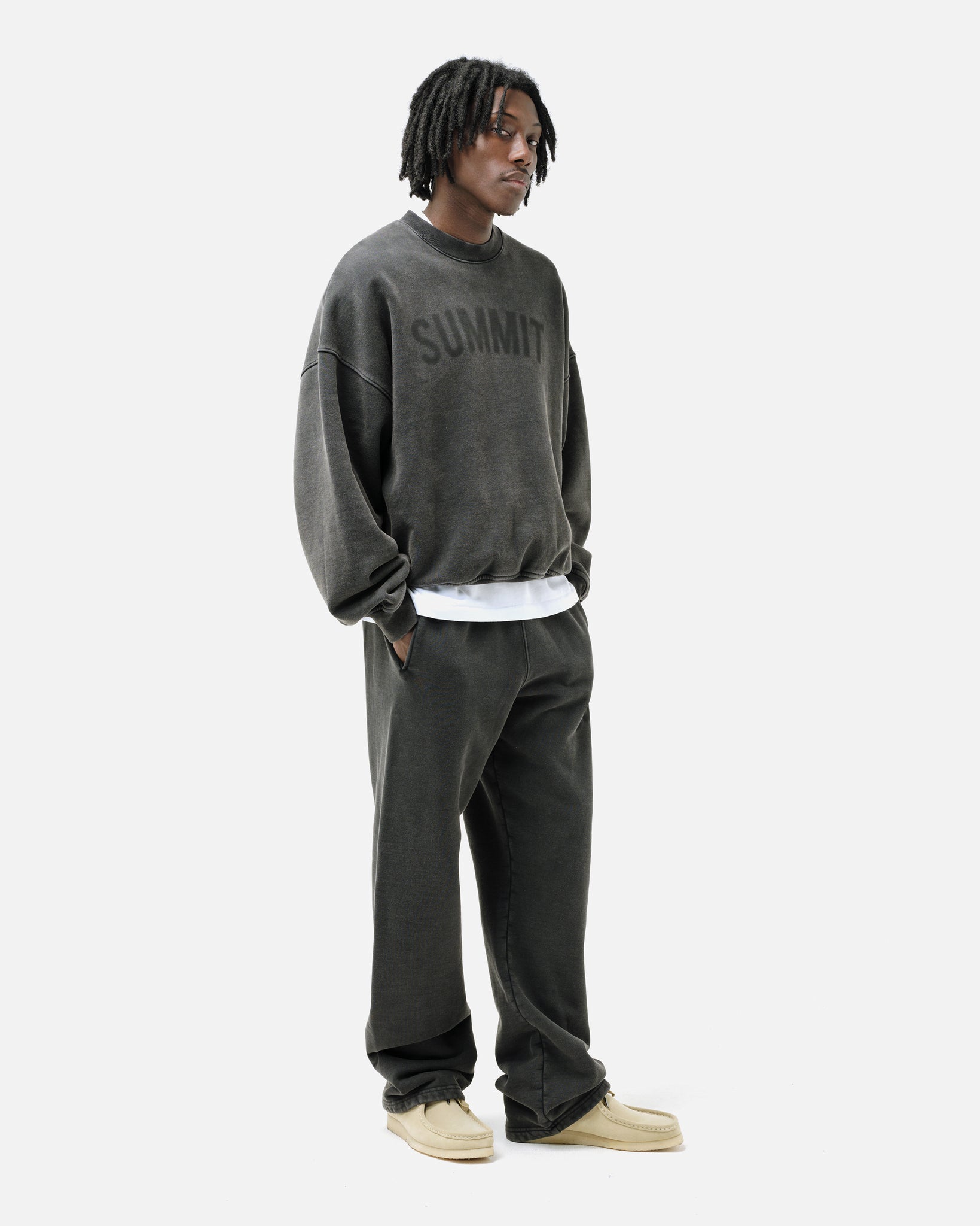 FADED LOGO SWEATPANTS - WASHED BLACK – Summit
