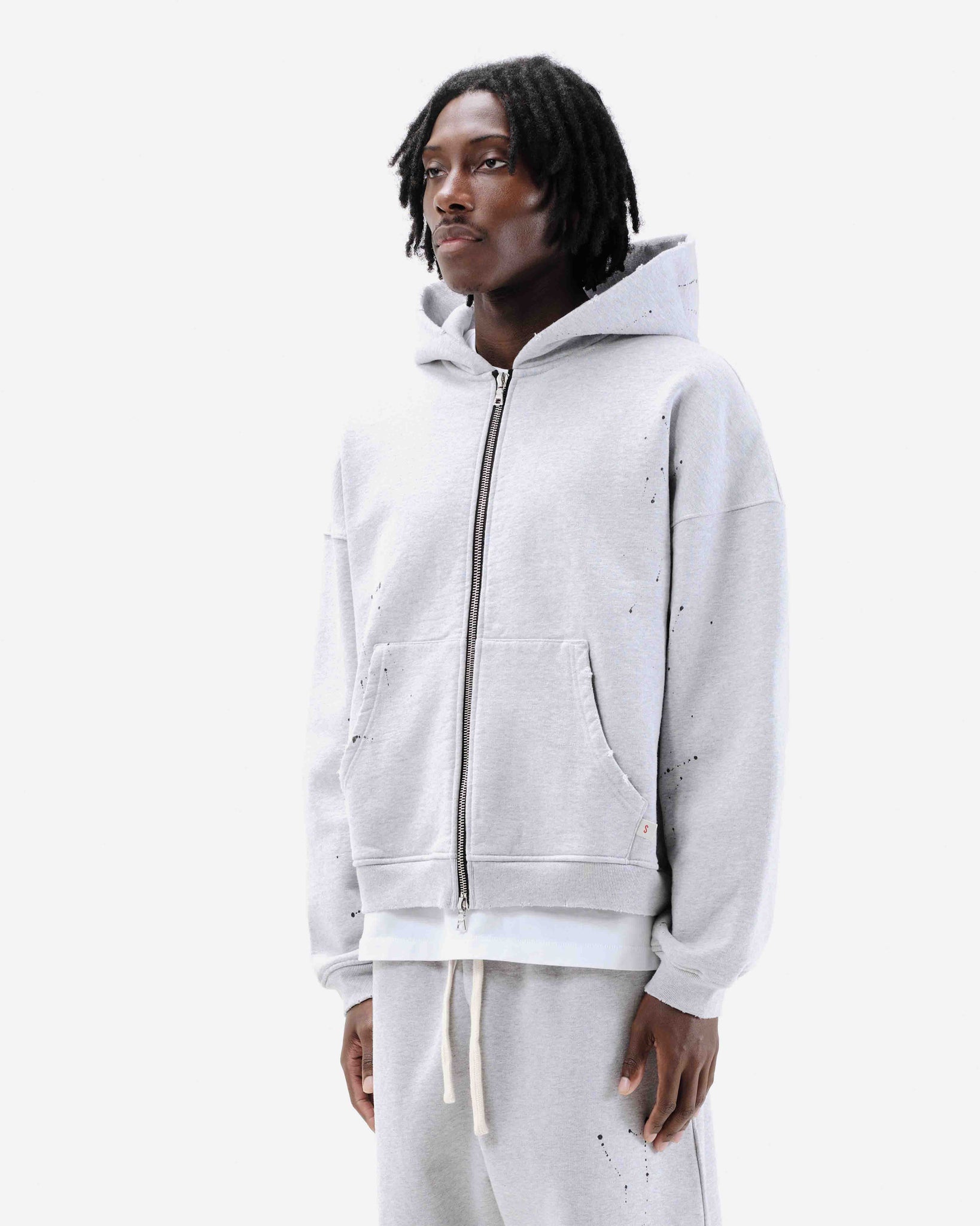 SUN FADE ZIP HOODIE - MARL GREY from Summit Clothing UK