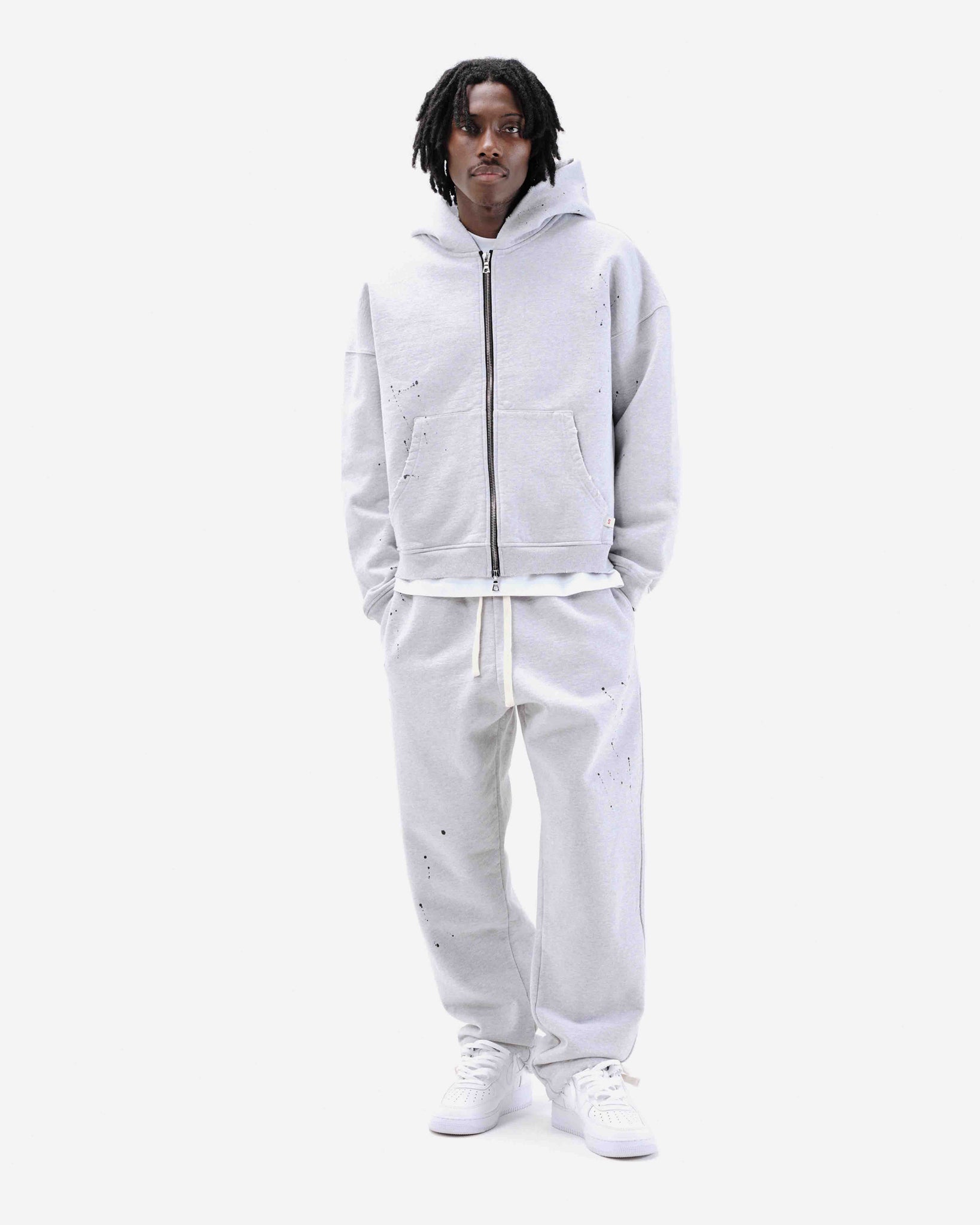 SUN FADE ZIP HOODIE - MARL GREY from Summit Clothing UK